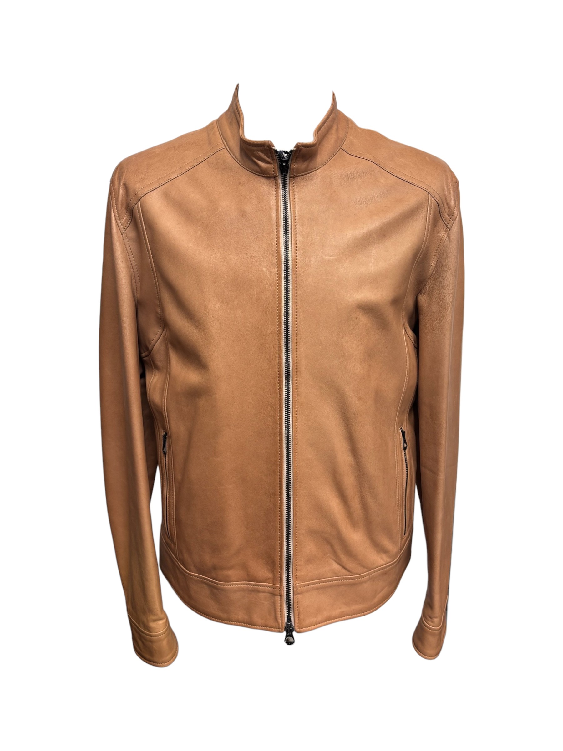Raphael - Giubbino in pelle cammello uomo modello Piero