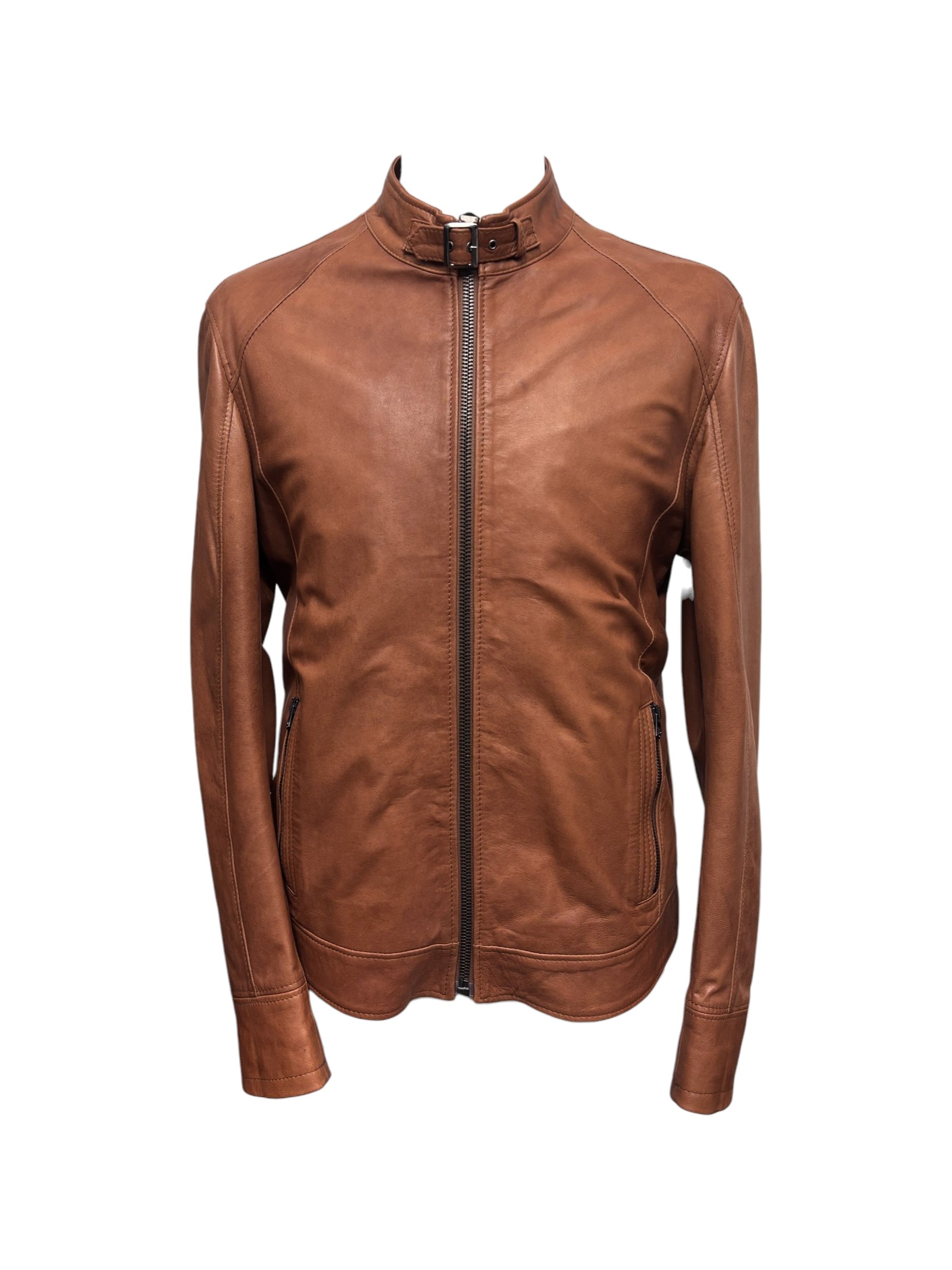 Raphael - Giubbino in pelle cuoio scuro uomo - 52