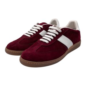 Brecos - Sneakers donna in pelle e camoscio bordeaux - 37