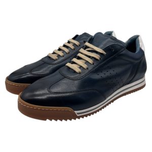 Brecos - Sneakers uomo in pelle blu - 42
