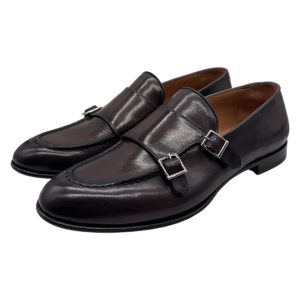 Brecos – Doppia fibbia uomo in pelle testa di moro – 42