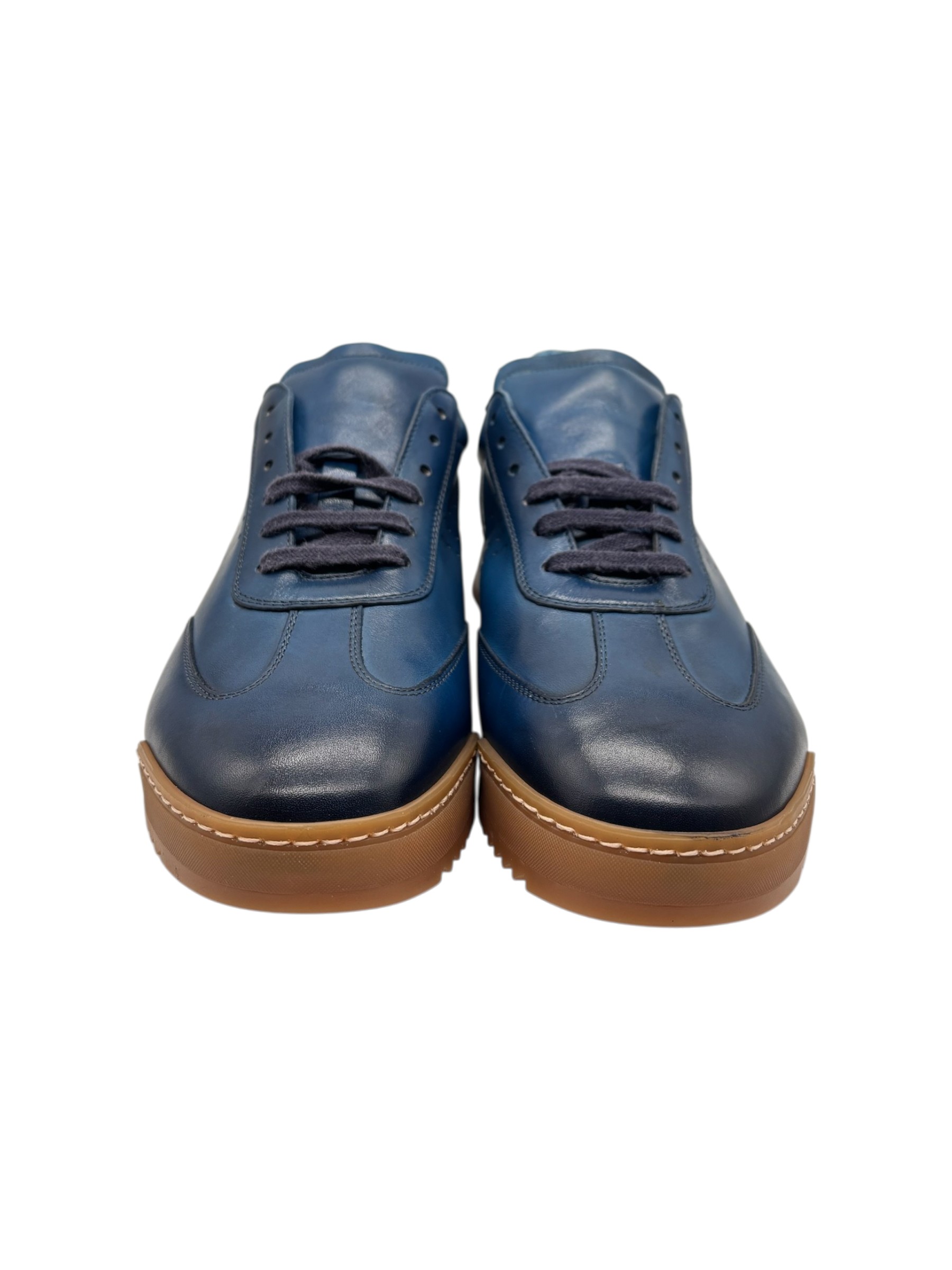 Brecos - Sneakers uomo in pelle blu ocean - 42 - immagine 2