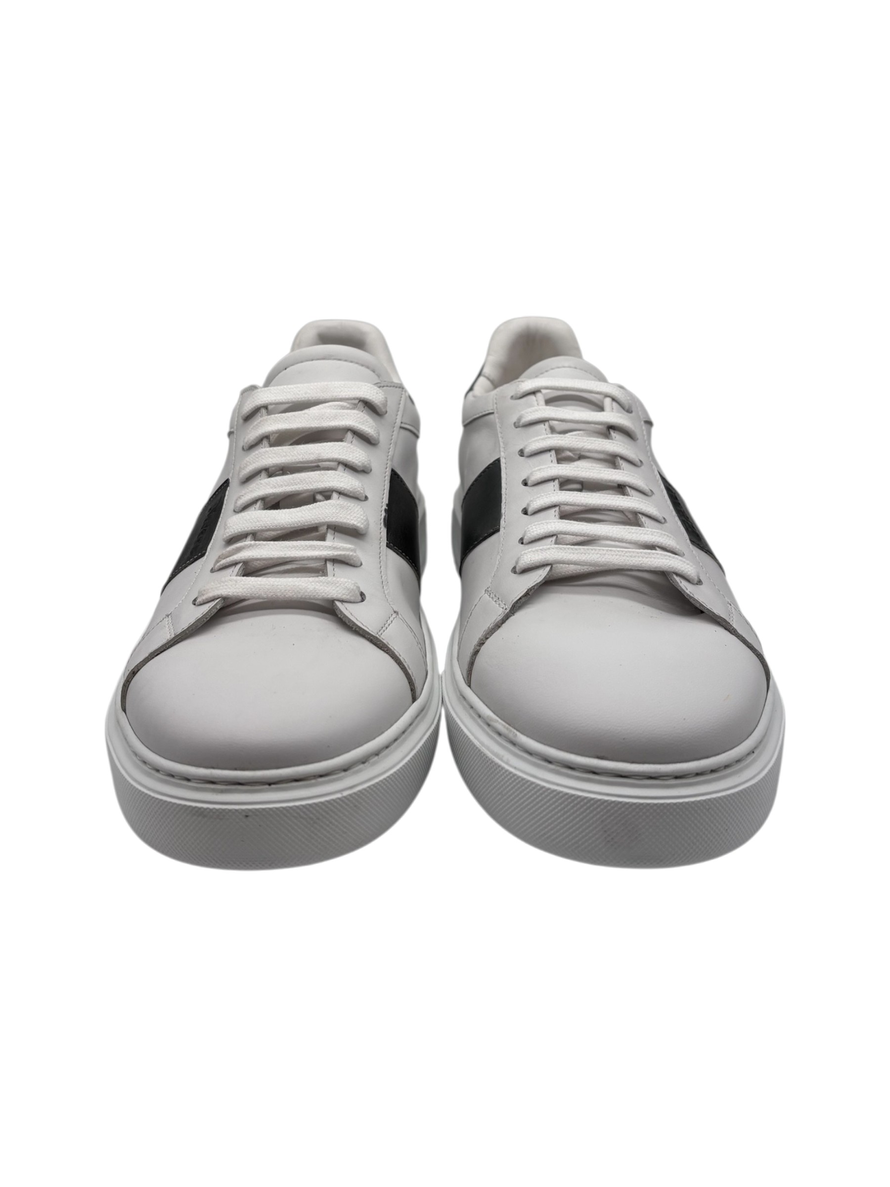 Brecos - Sneakers uomo in pelle bianca e verde - 42 - immagine 2