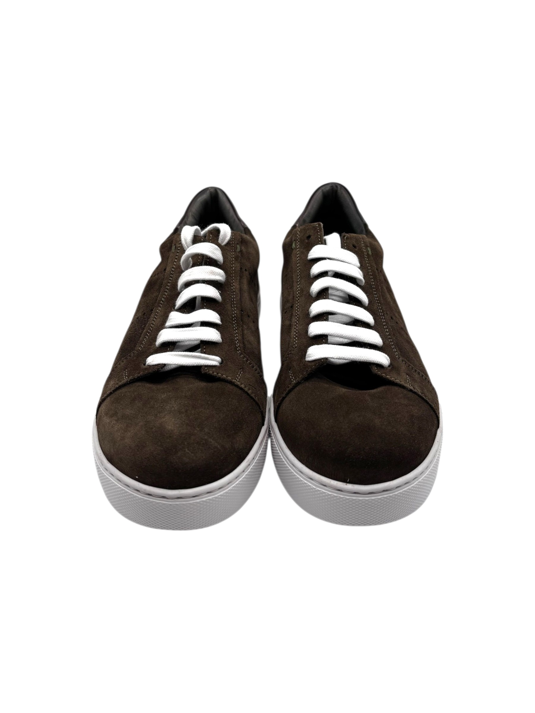 Brecos - Sneakers uomo in camoscio verde militare - 42 - immagine 2