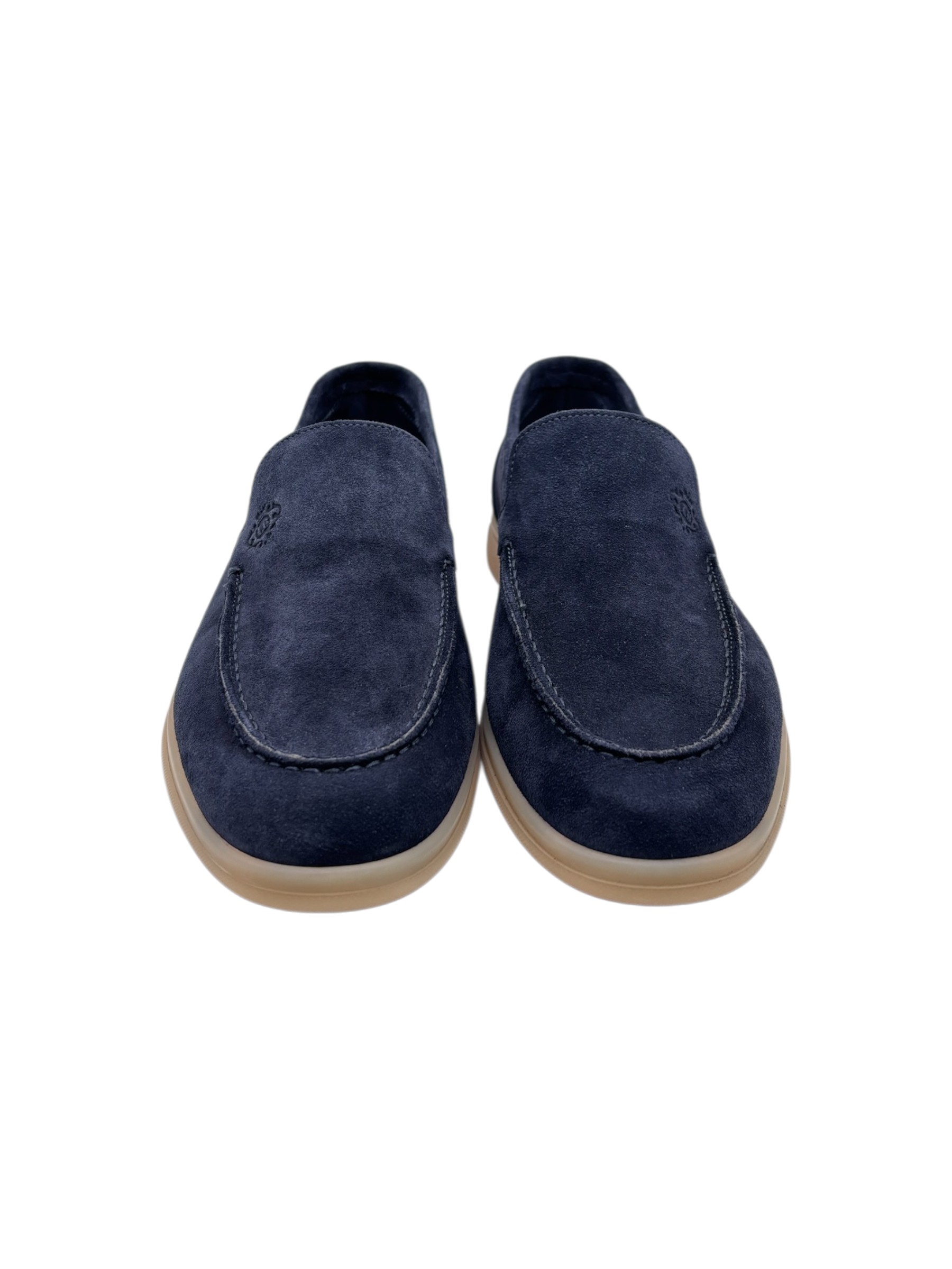 Luigi Borrelli - Mocassini uomo in camoscio blu - 42 - immagine 2
