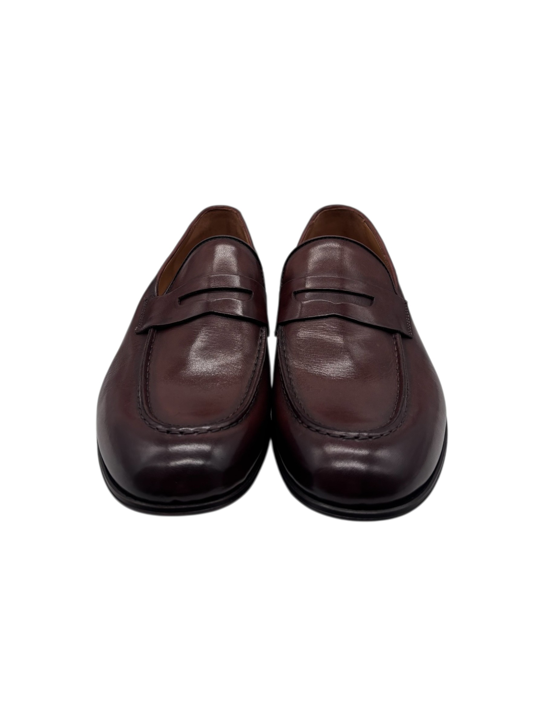 Brecos - Mocassini uomo in pelle color cuoio scuro - 42 - immagine 2