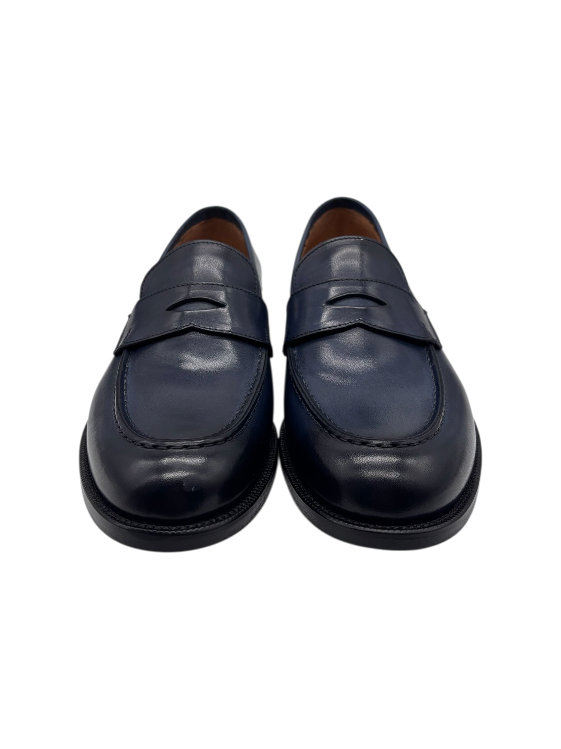 Brecos - Mocassini uomo in pelle blu navy - immagine 2