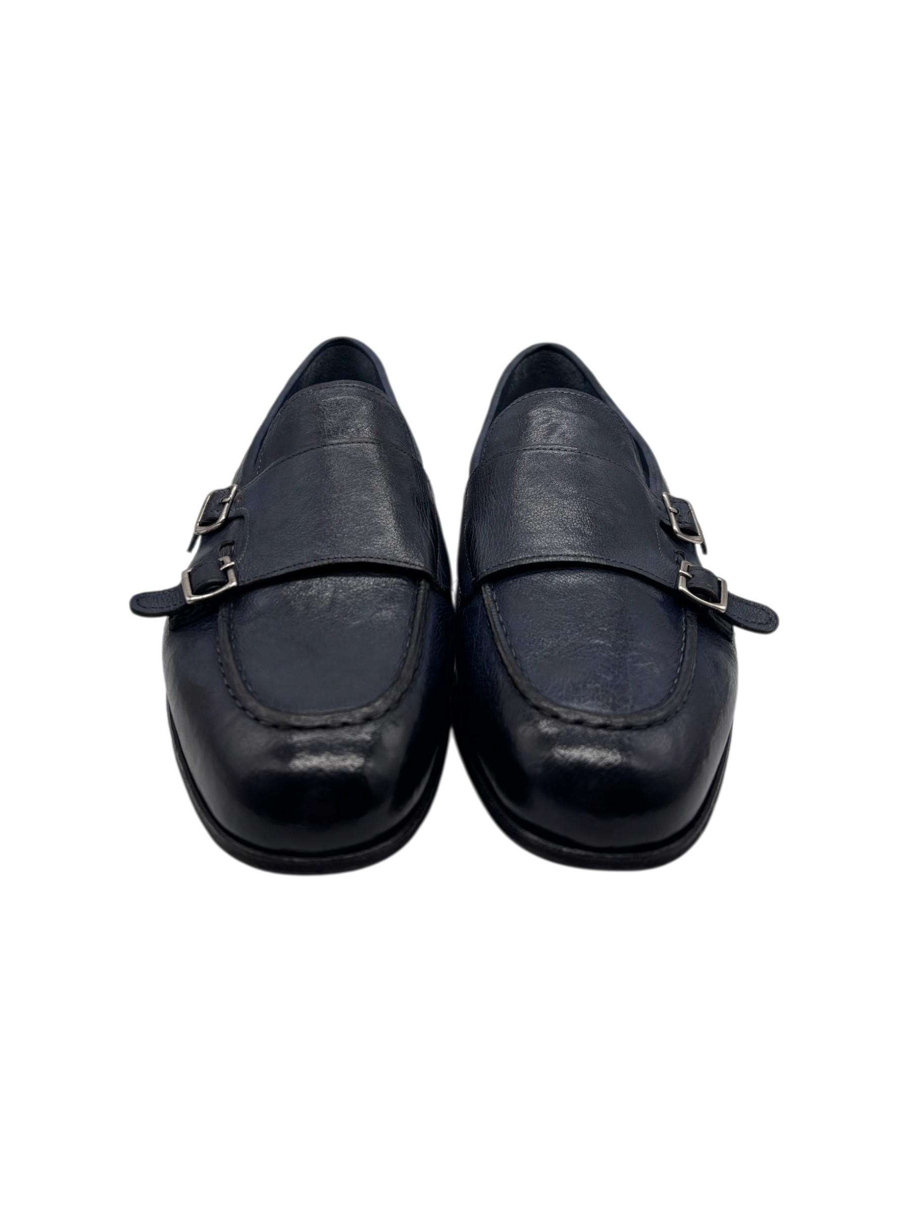 Brecos – Doppia fibbia uomo in pelle blu – 42 - immagine 2