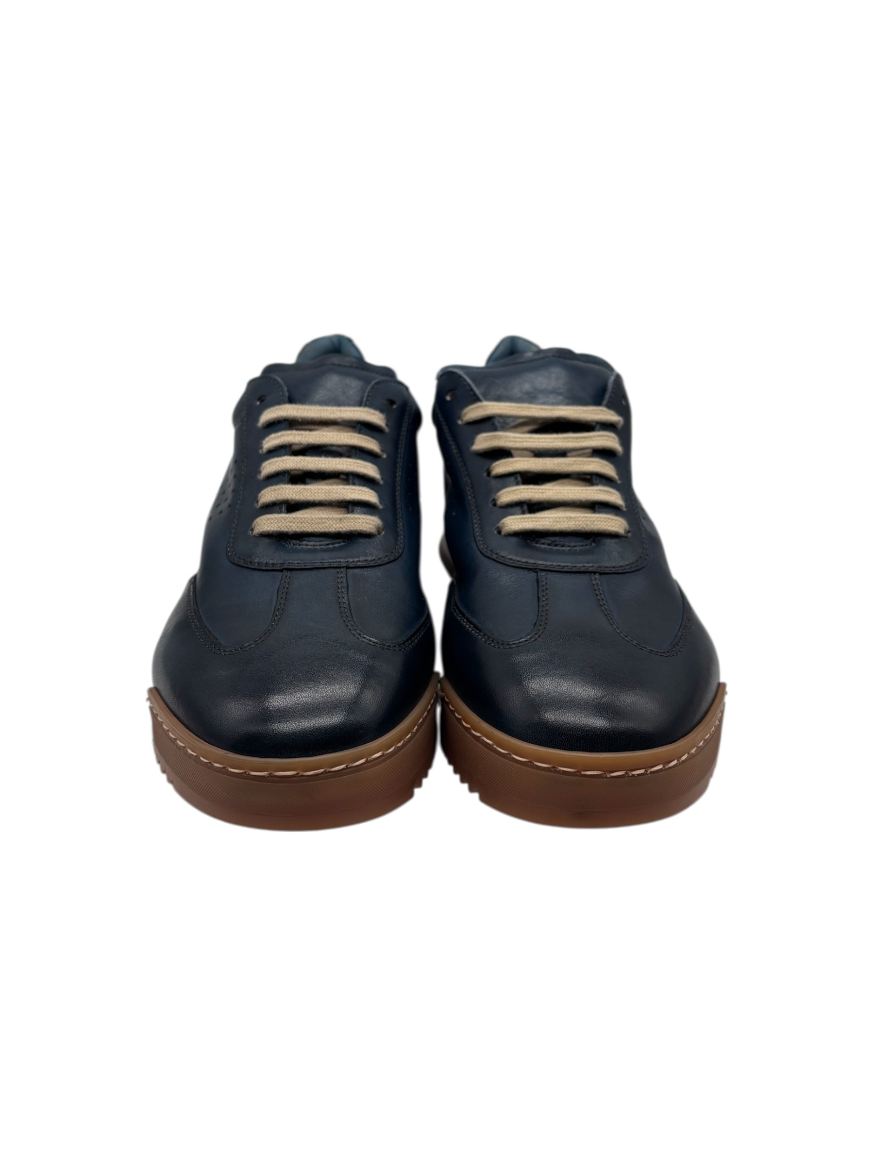 Brecos - Sneakers uomo in pelle blu - 42 - immagine 2