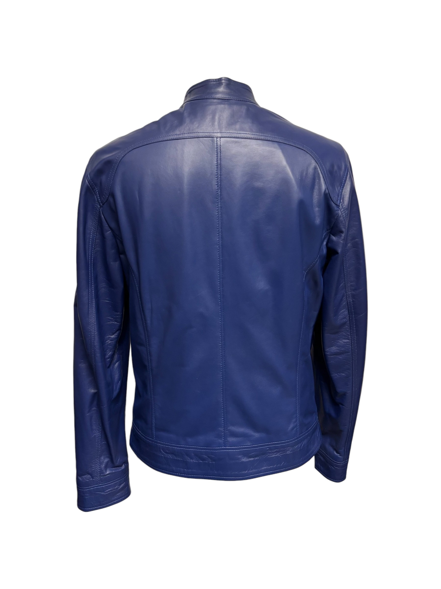 Raphael - Giubbino in pelle blu elettrico uomo - immagine 3