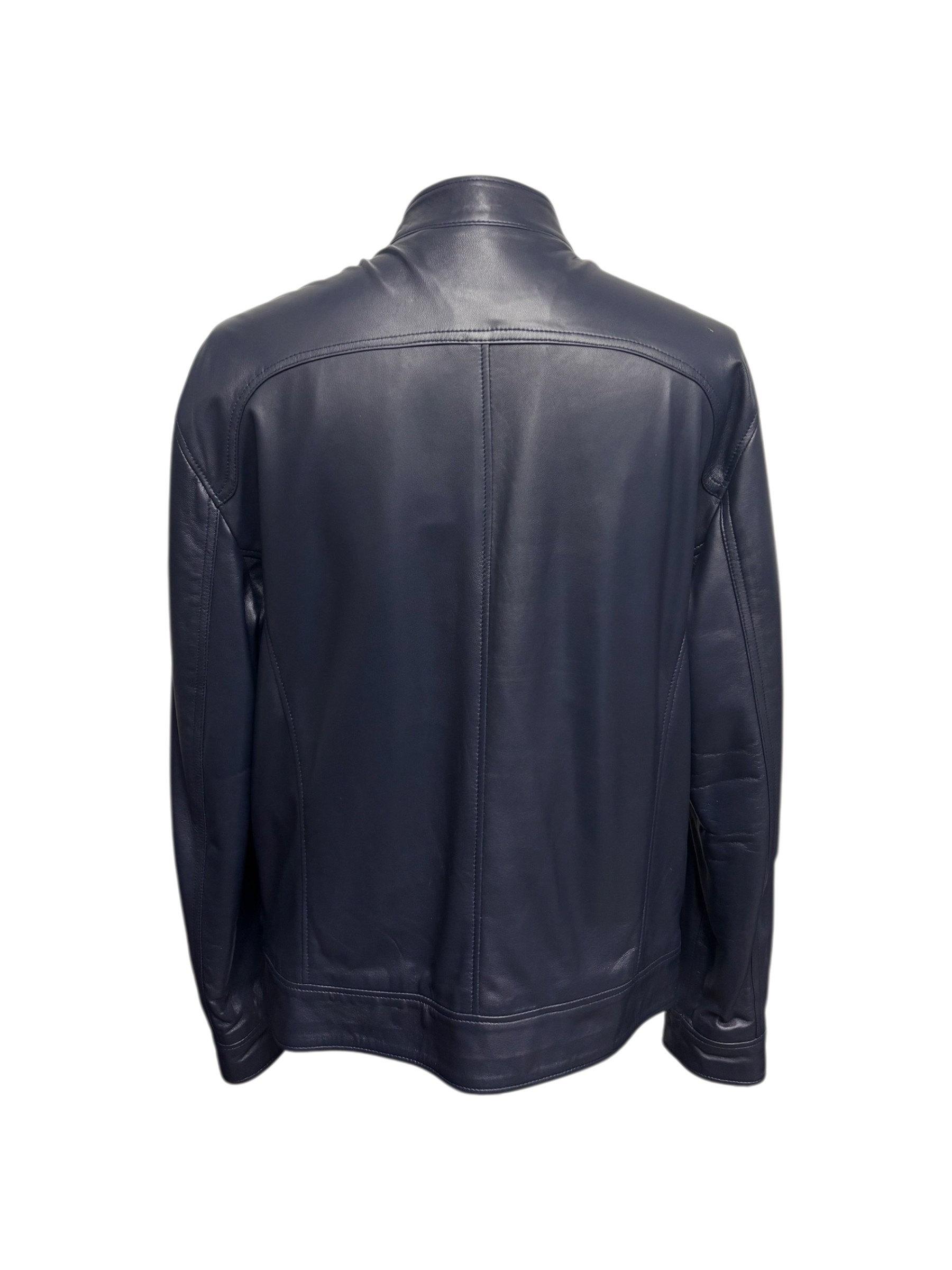 Raphael – Giubbino in pelle blu notte uomo modello Piero - immagine 3