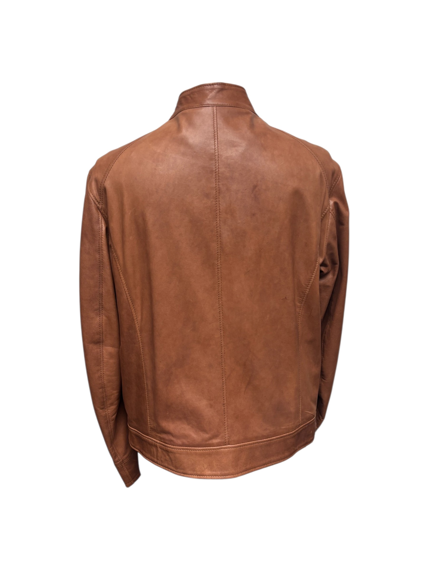 Raphael - Giubbino in pelle cuoio scuro uomo - 52 - immagine 3