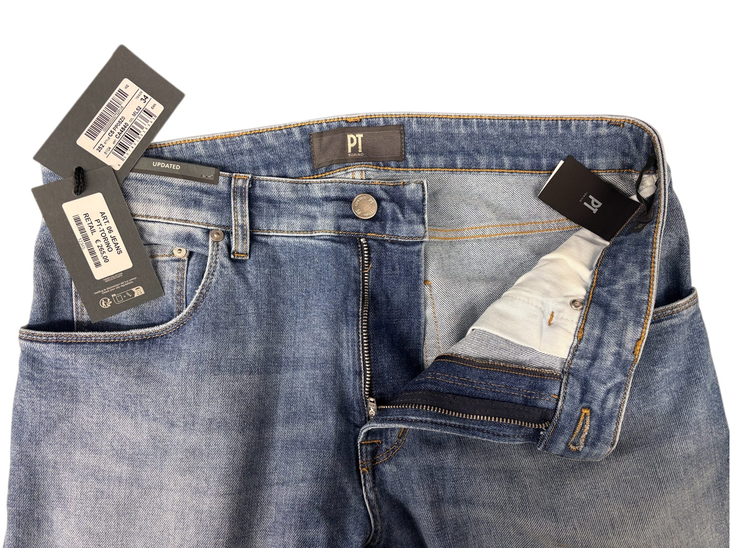 PT Torino - Jeans slim fit light blue wash - immagine 4