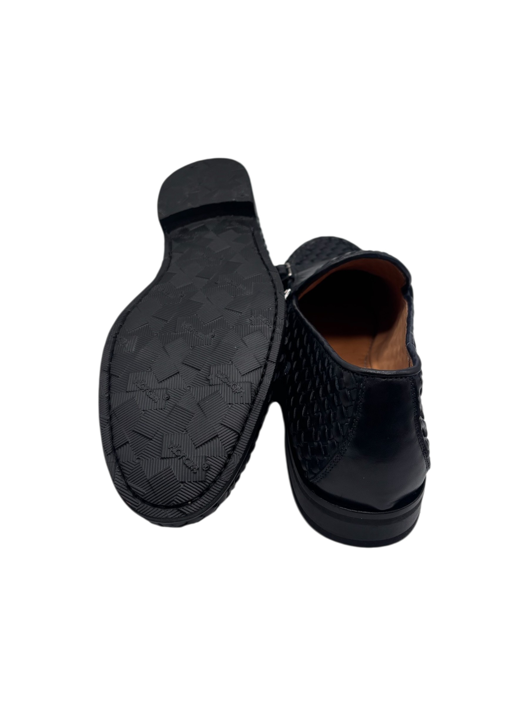 Brecos – Doppia fibbia uomo in pelle intrecciata blu – 42 - immagine 4