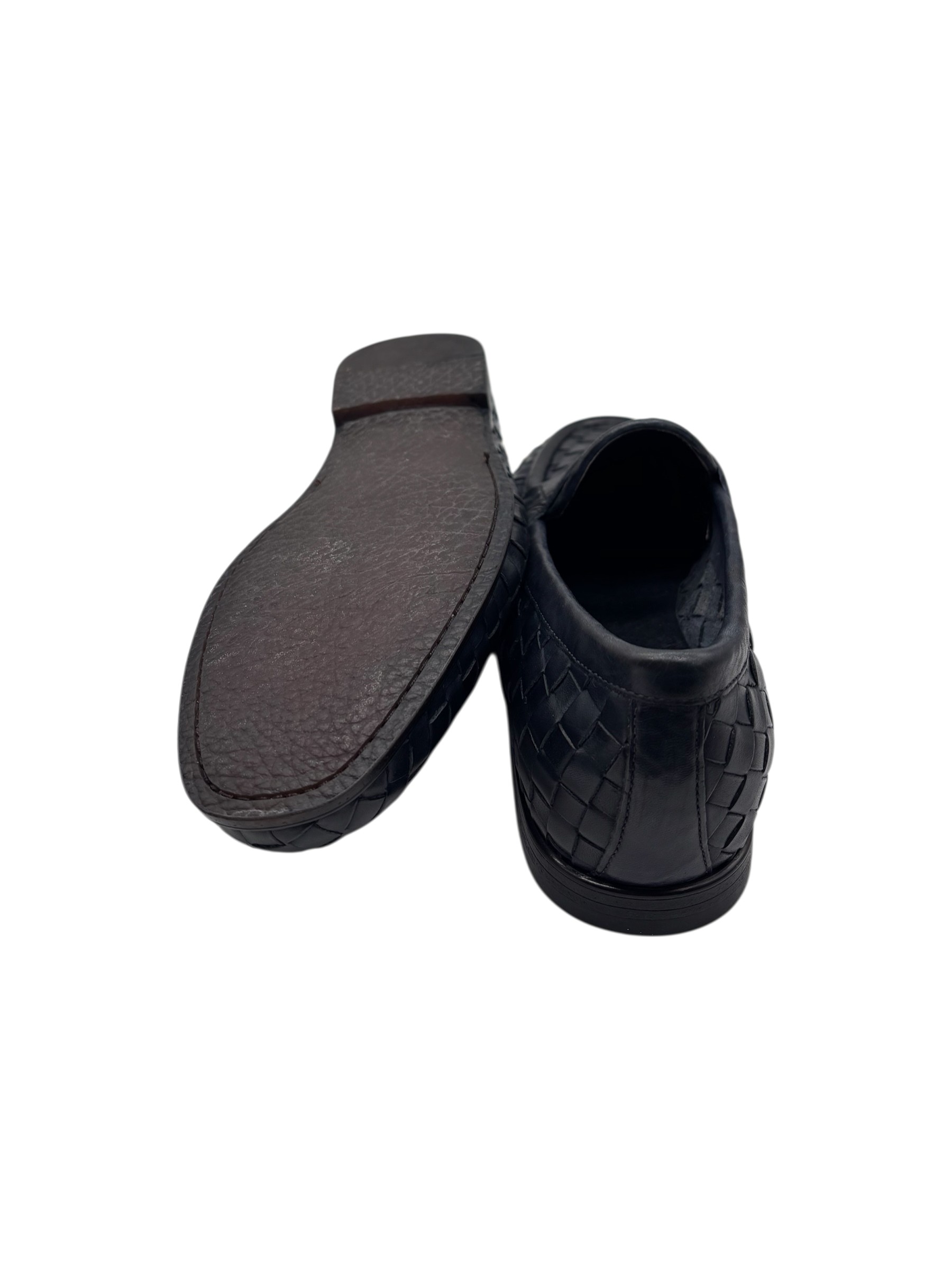 Brecos – Mocassini uomo in pelle intrecciata blu – 42 - immagine 4