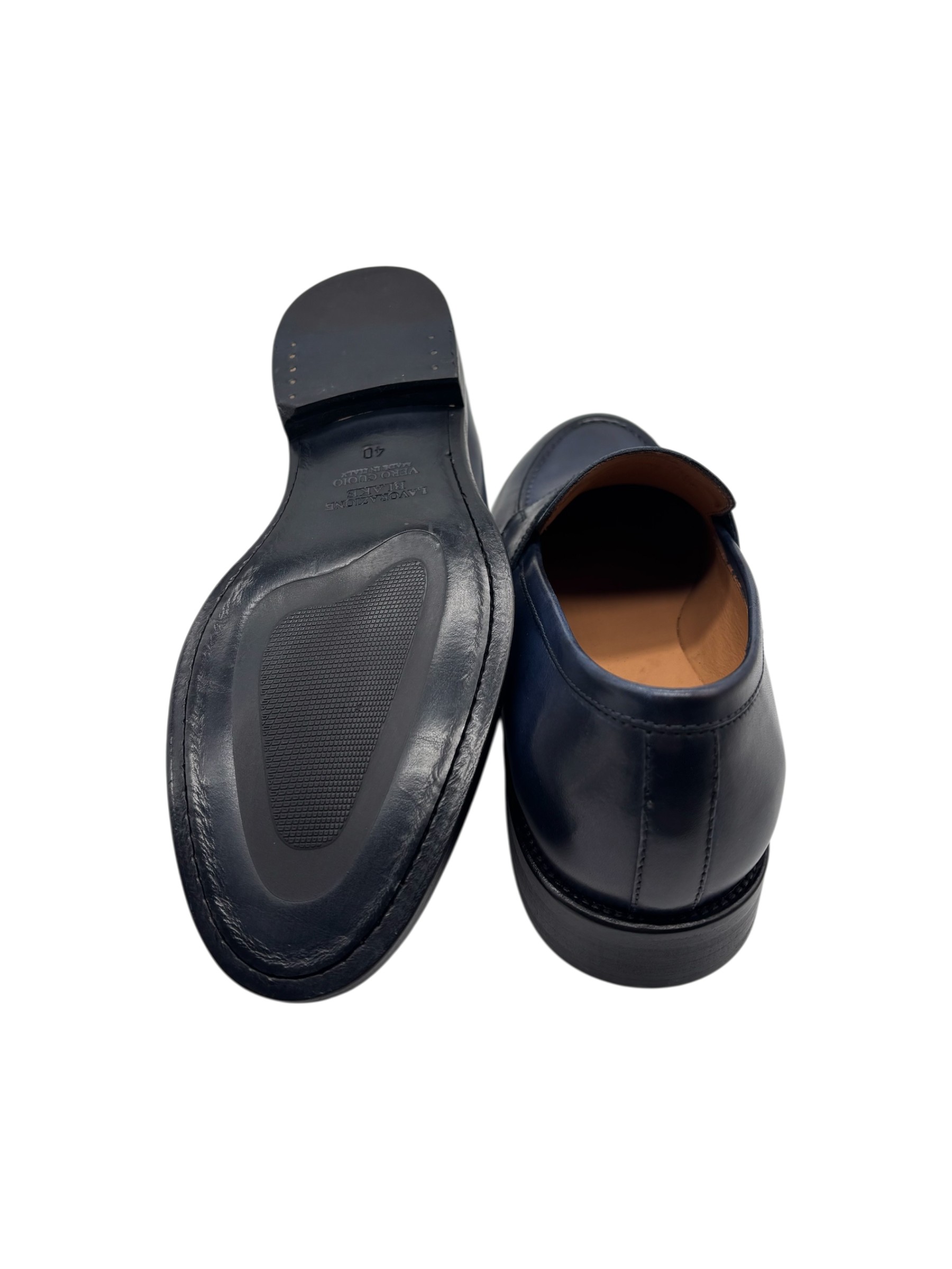 Brecos - Mocassini uomo in pelle blu navy - immagine 4