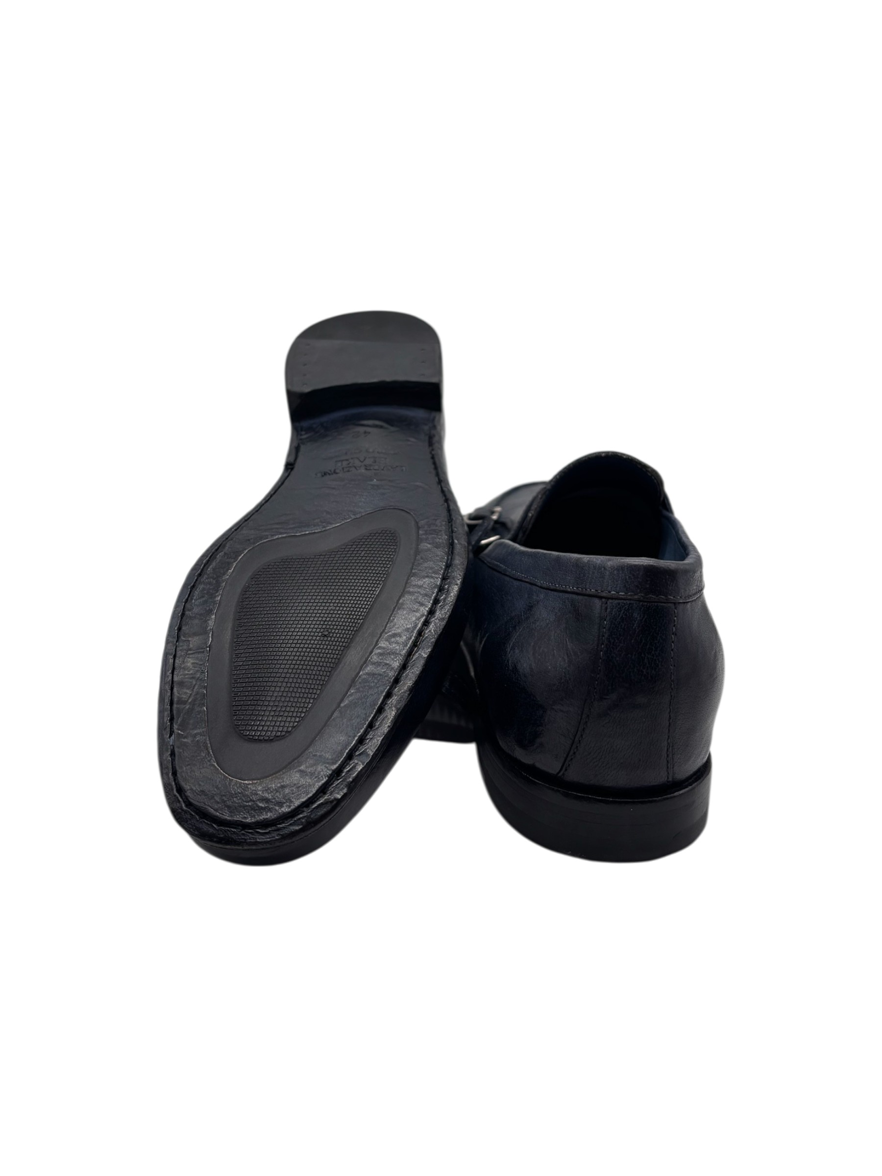 Brecos – Doppia fibbia uomo in pelle blu – 42 - immagine 4
