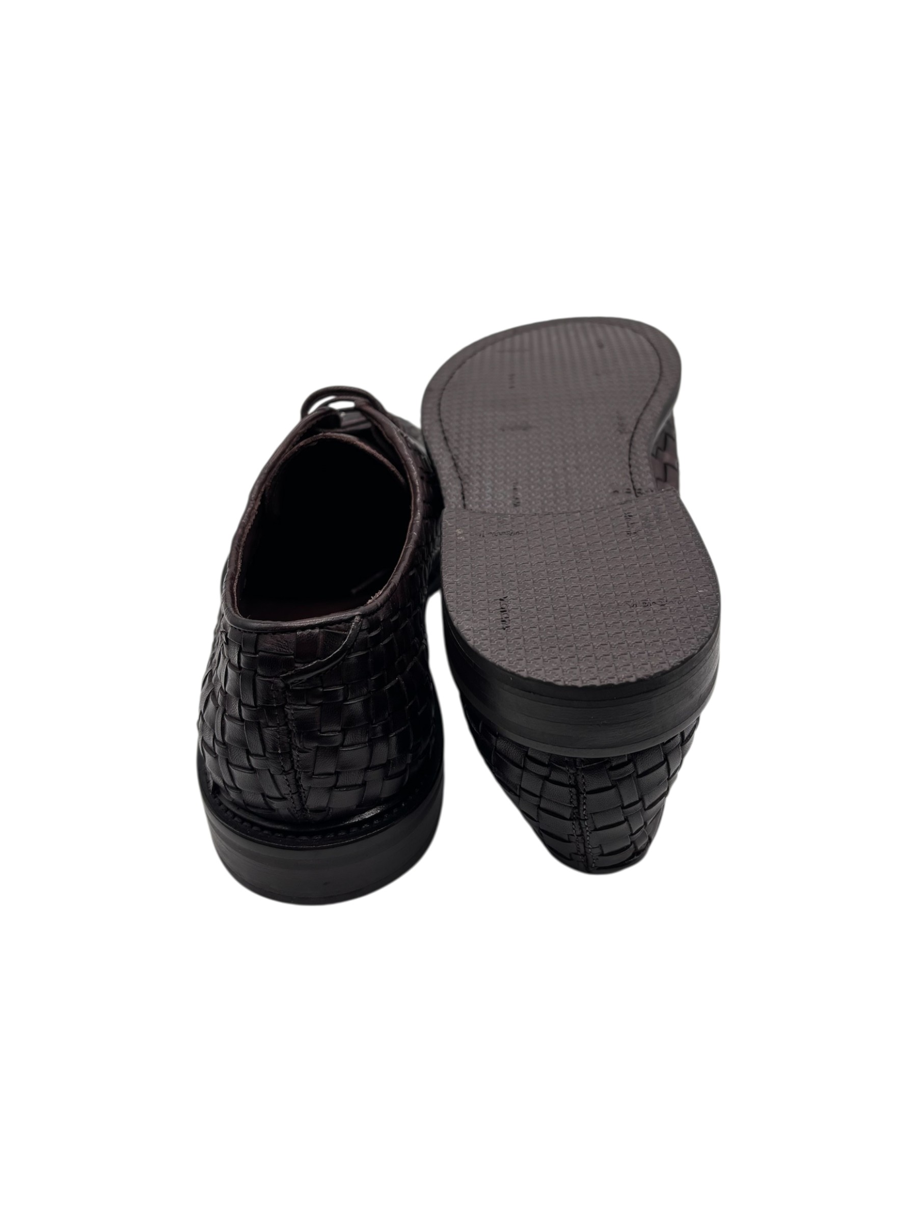 Brecos - Scarpe derby uomo in pelle intrecciata testa di moro - 42 - immagine 4