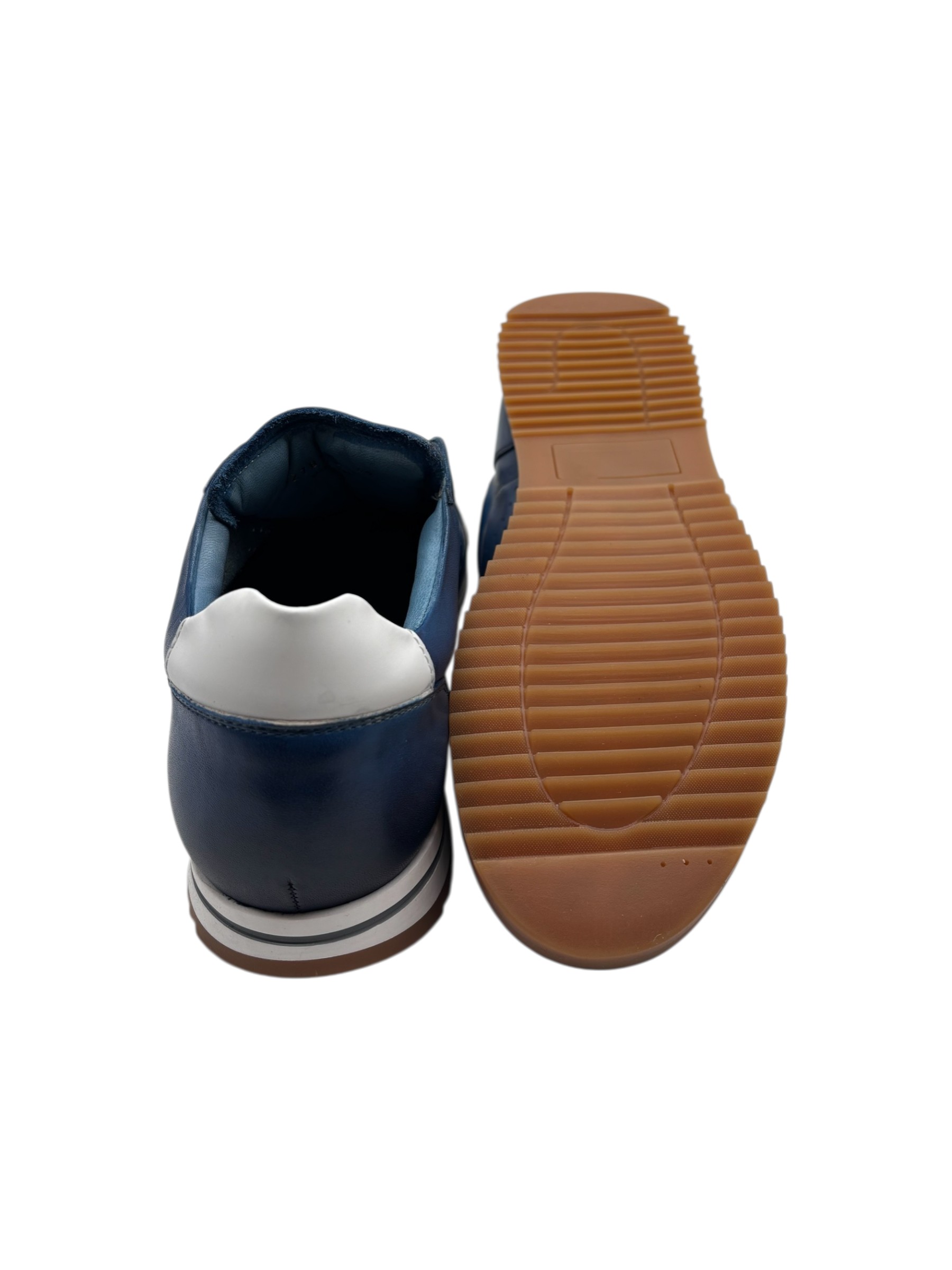 Brecos - Sneakers uomo in pelle blu ocean - 42 - immagine 4