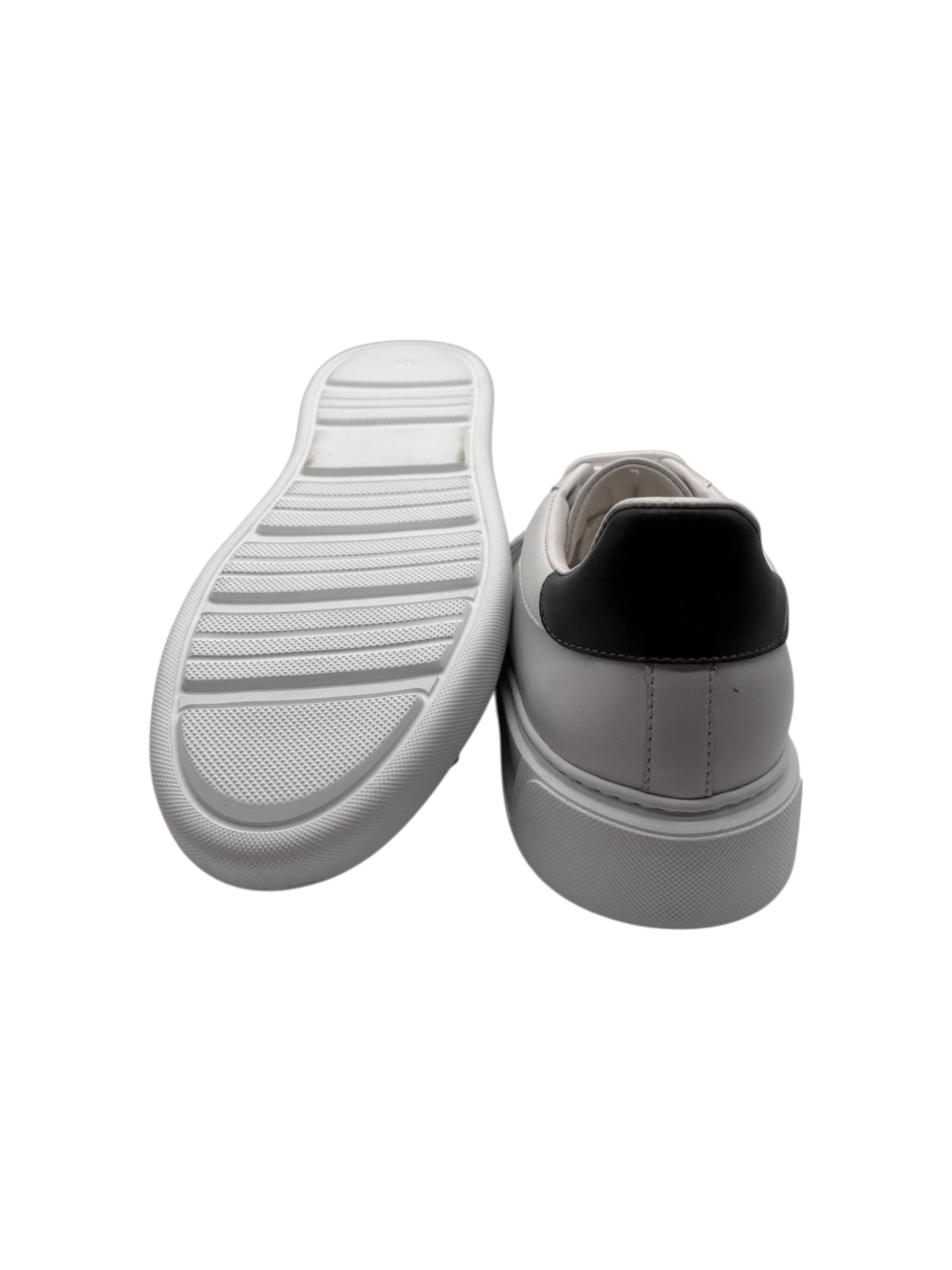 Brecos - Sneakers uomo in pelle bianca e verde - 42 - immagine 4