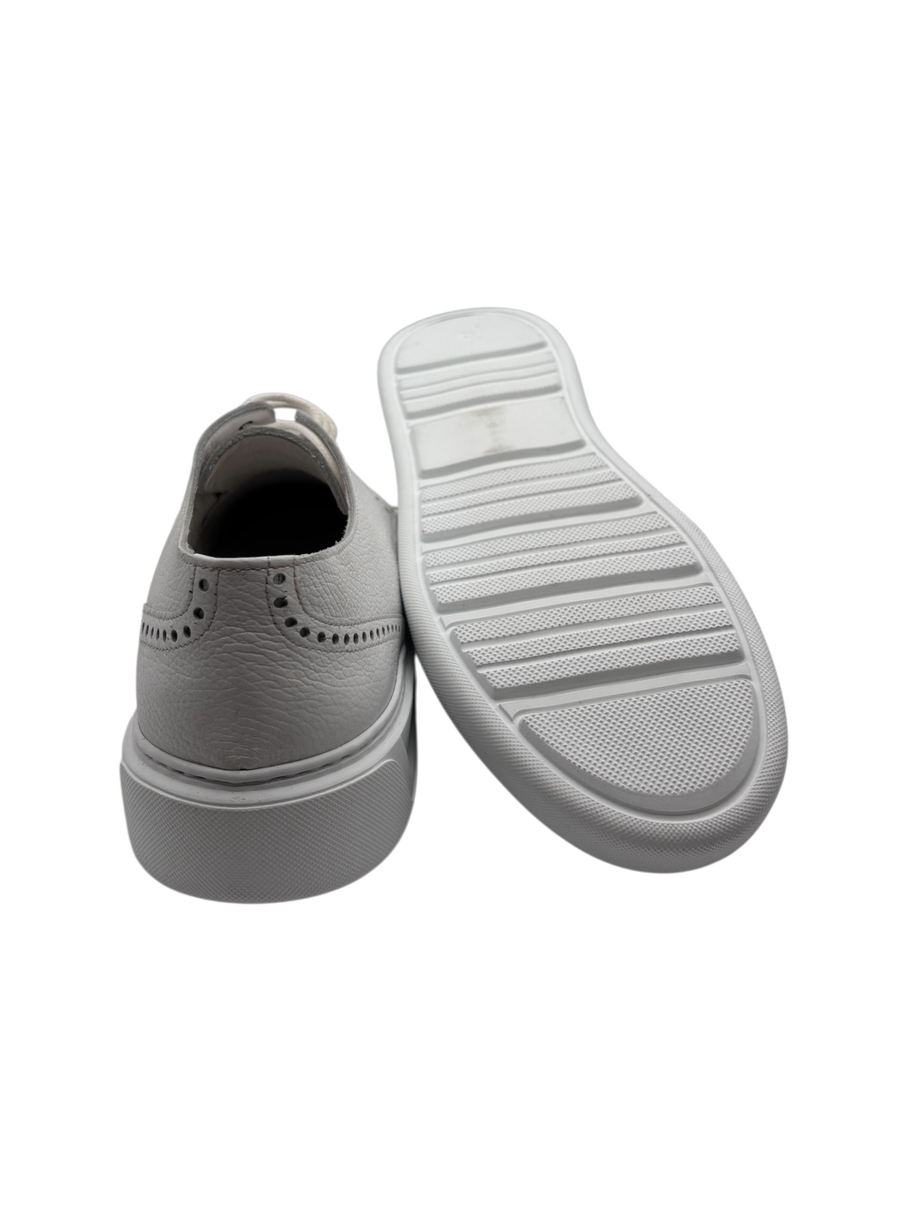 Brecos - Sneakers uomo in pelle martellata bianca - 42 - immagine 4