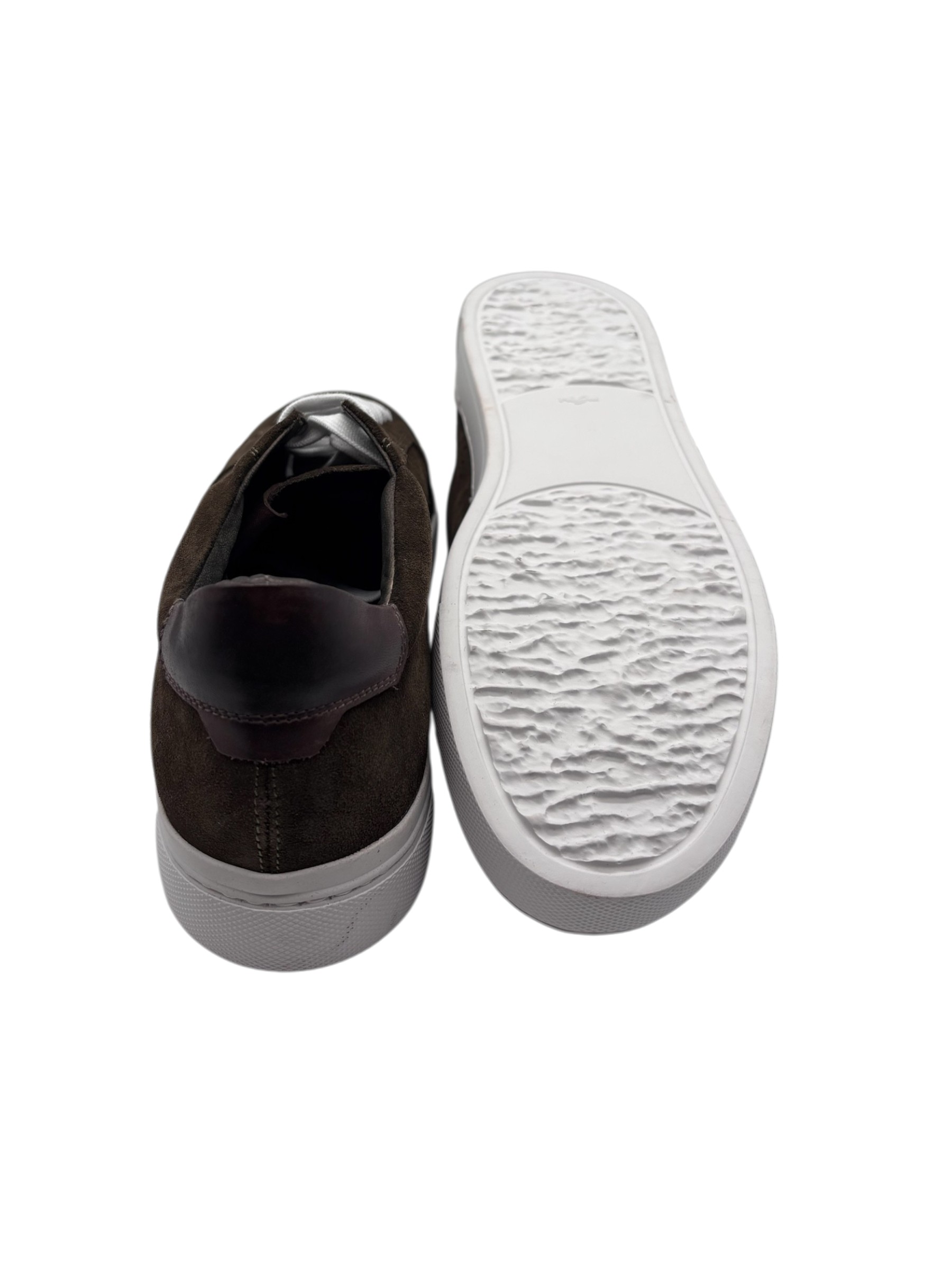 Brecos - Sneakers uomo in camoscio verde militare - 42 - immagine 4