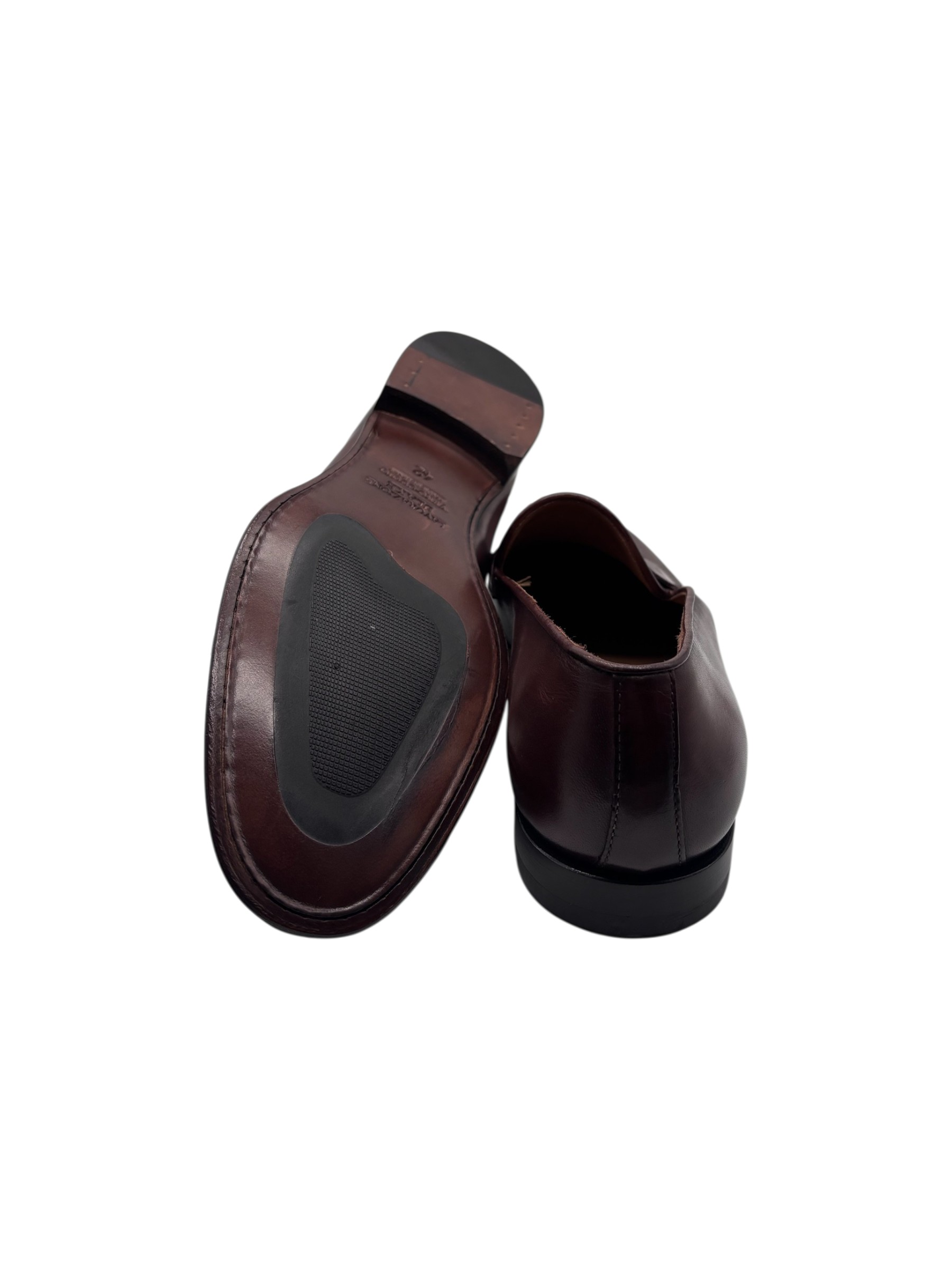 Brecos - Mocassini uomo in pelle color cuoio scuro - 42 - immagine 4