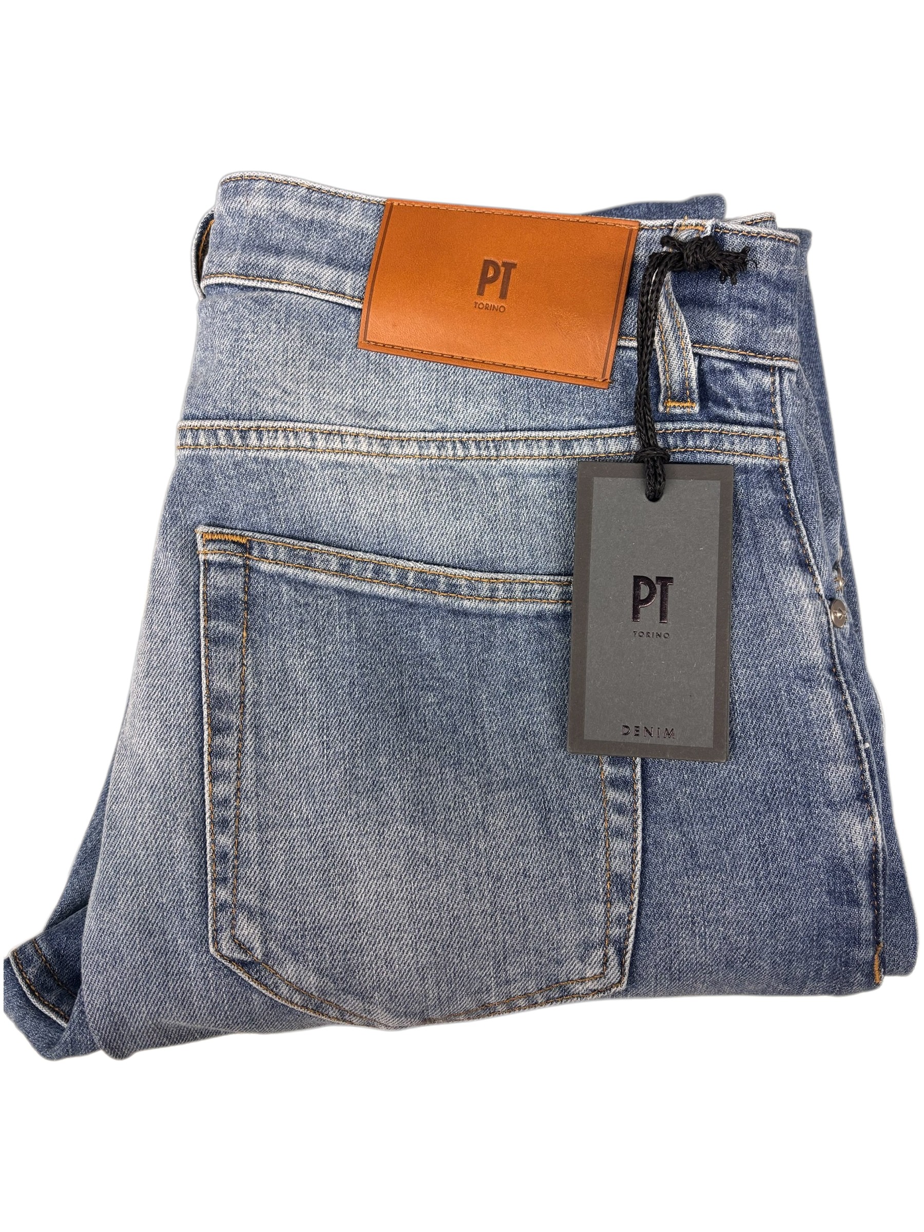 PT Torino - Jeans slim fit light blue wash - immagine 5