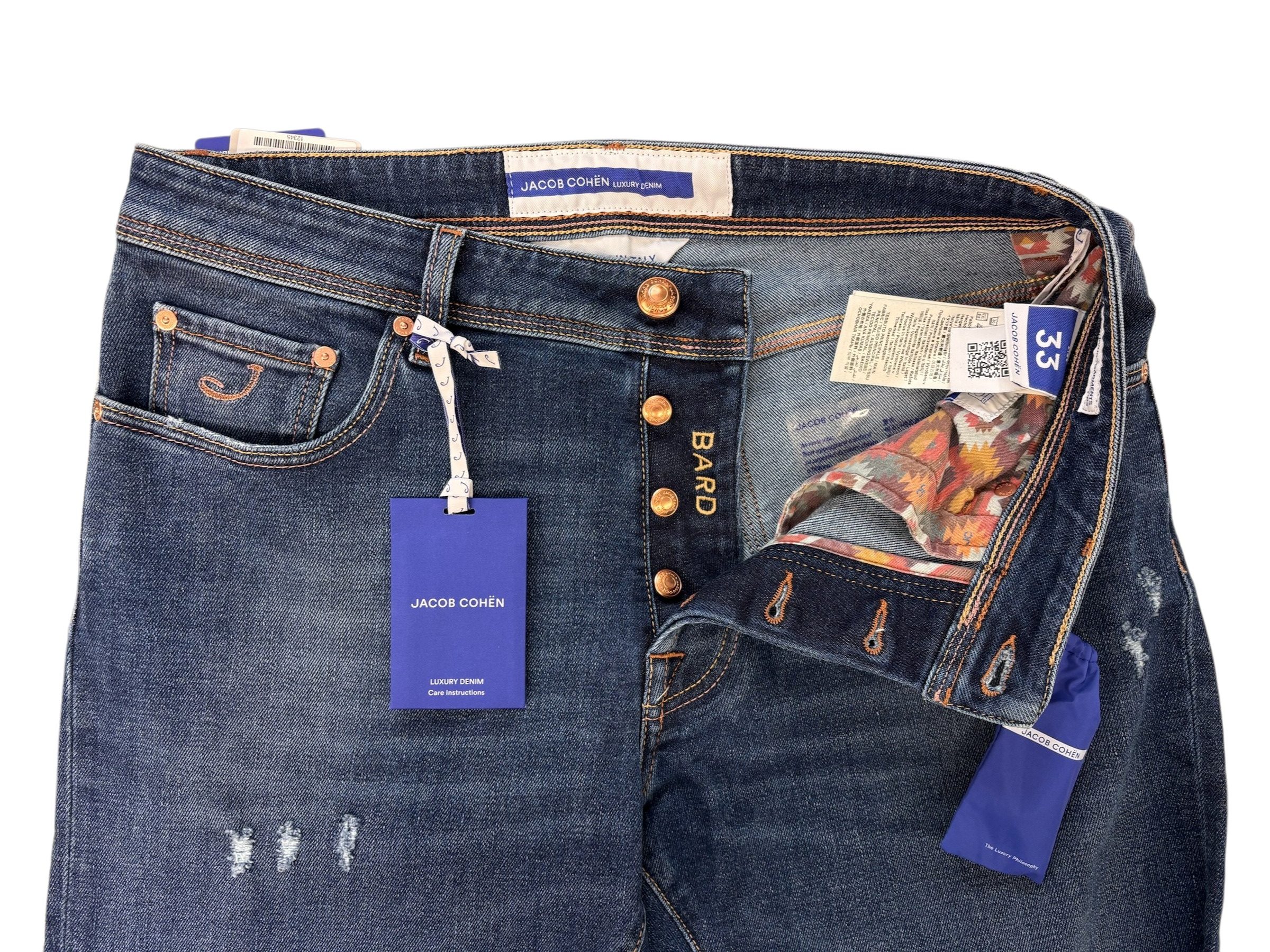 Jacob Cohën – Jeans dark wash con strappi modello Bard - W33 - immagine 6