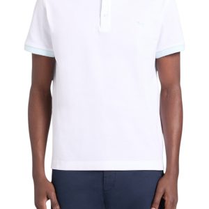 Harmont & Blaine - Polo uomo bianca con rifiniture menta