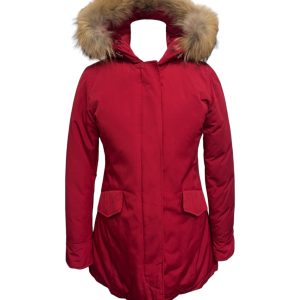 Frebell – Giubbotto rosso donna con bordo in murmasky