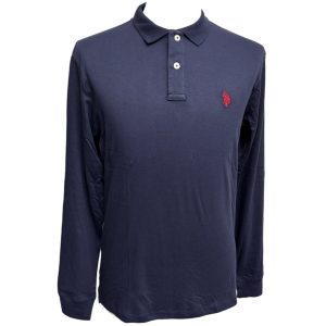 U.S. Polo Assn. - Polo a manica lunga in jersey blu navy