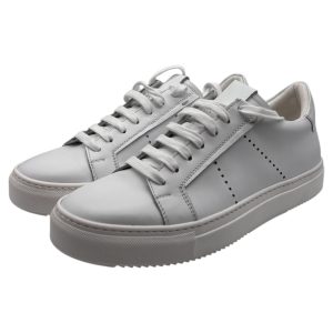 Brecos - Sneakers uomo in pelle bianca