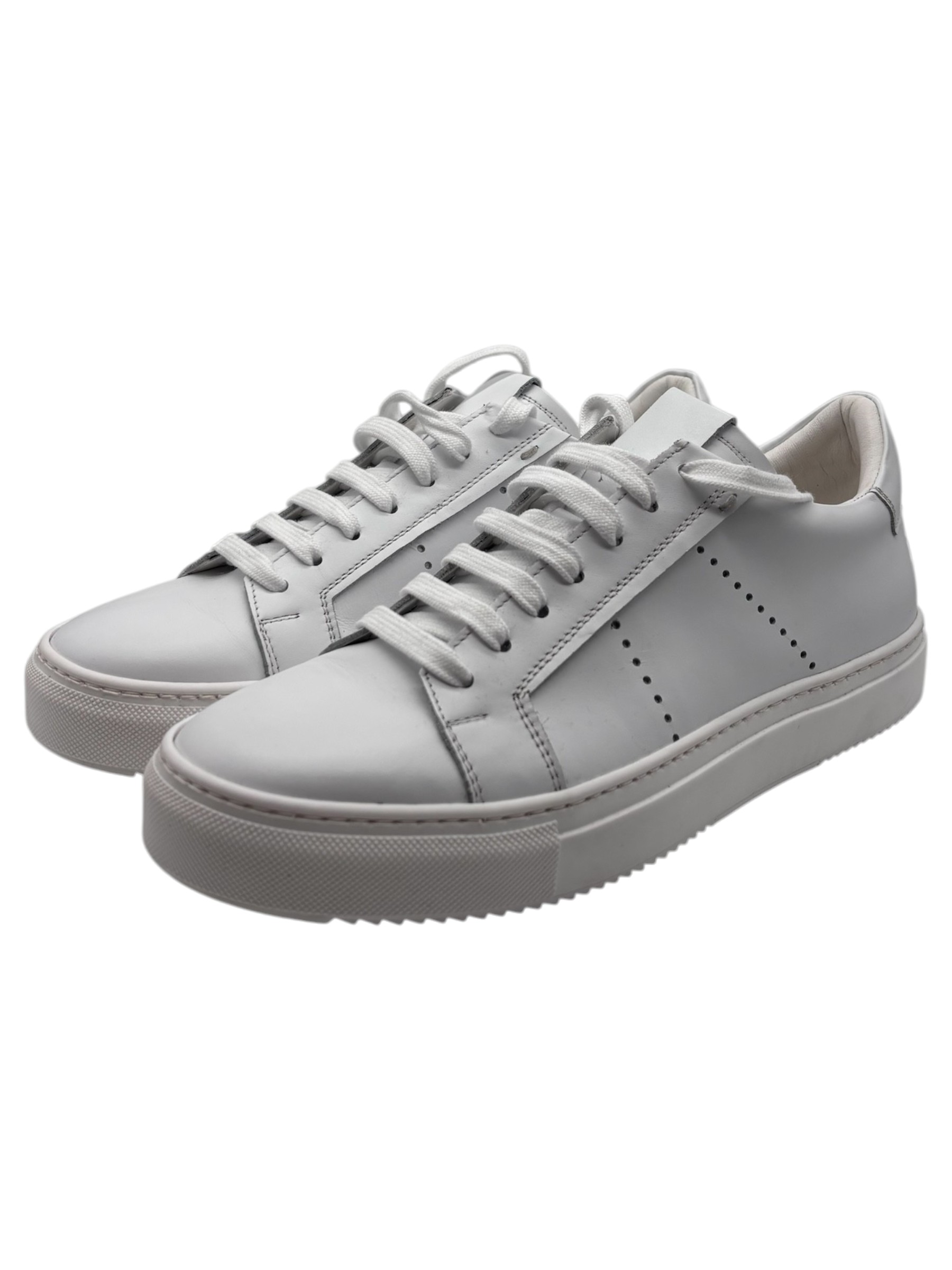 Brecos - Sneakers uomo in pelle bianca