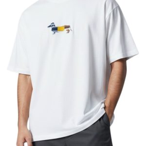 Harmont & Blaine – T-shirt uomo bianca con bassotto multicolor