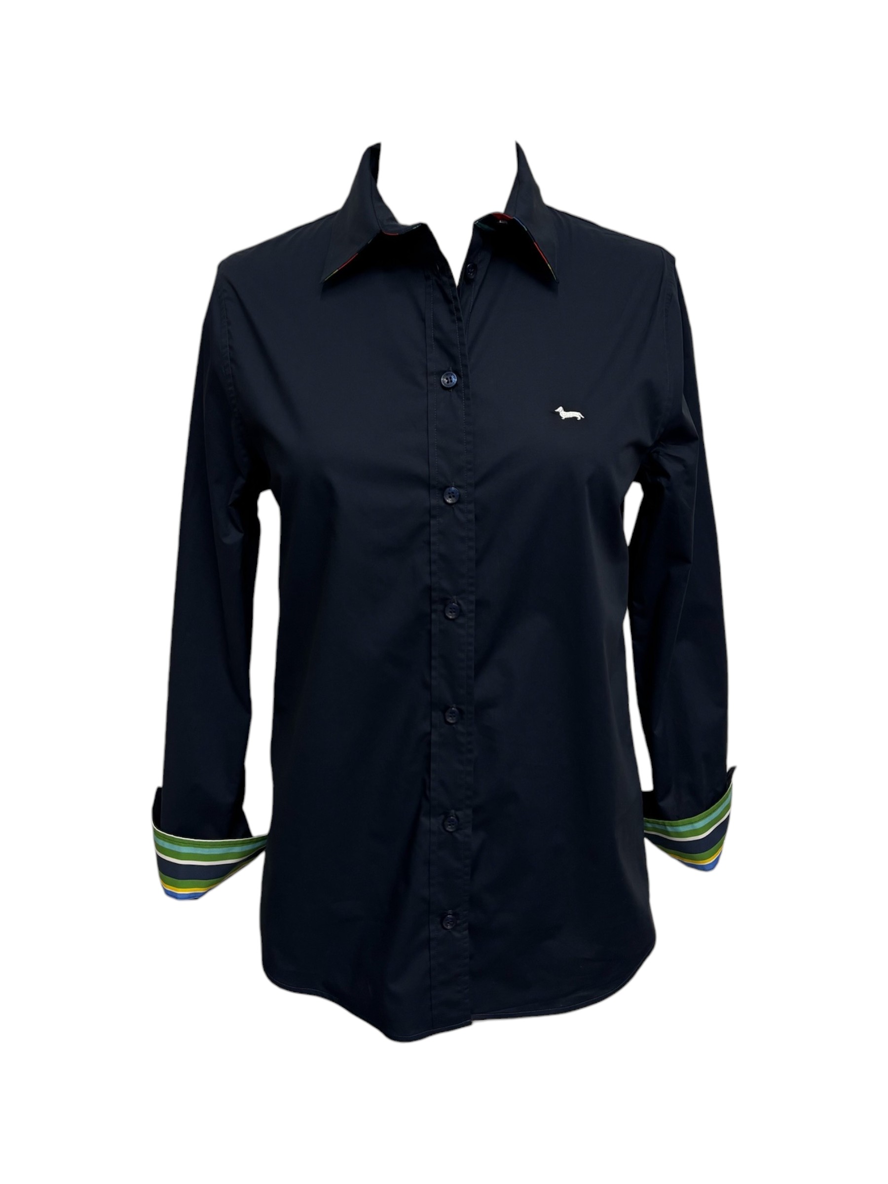 Harmont & Blaine - Camicia donna blu navy con dettagli multicolor