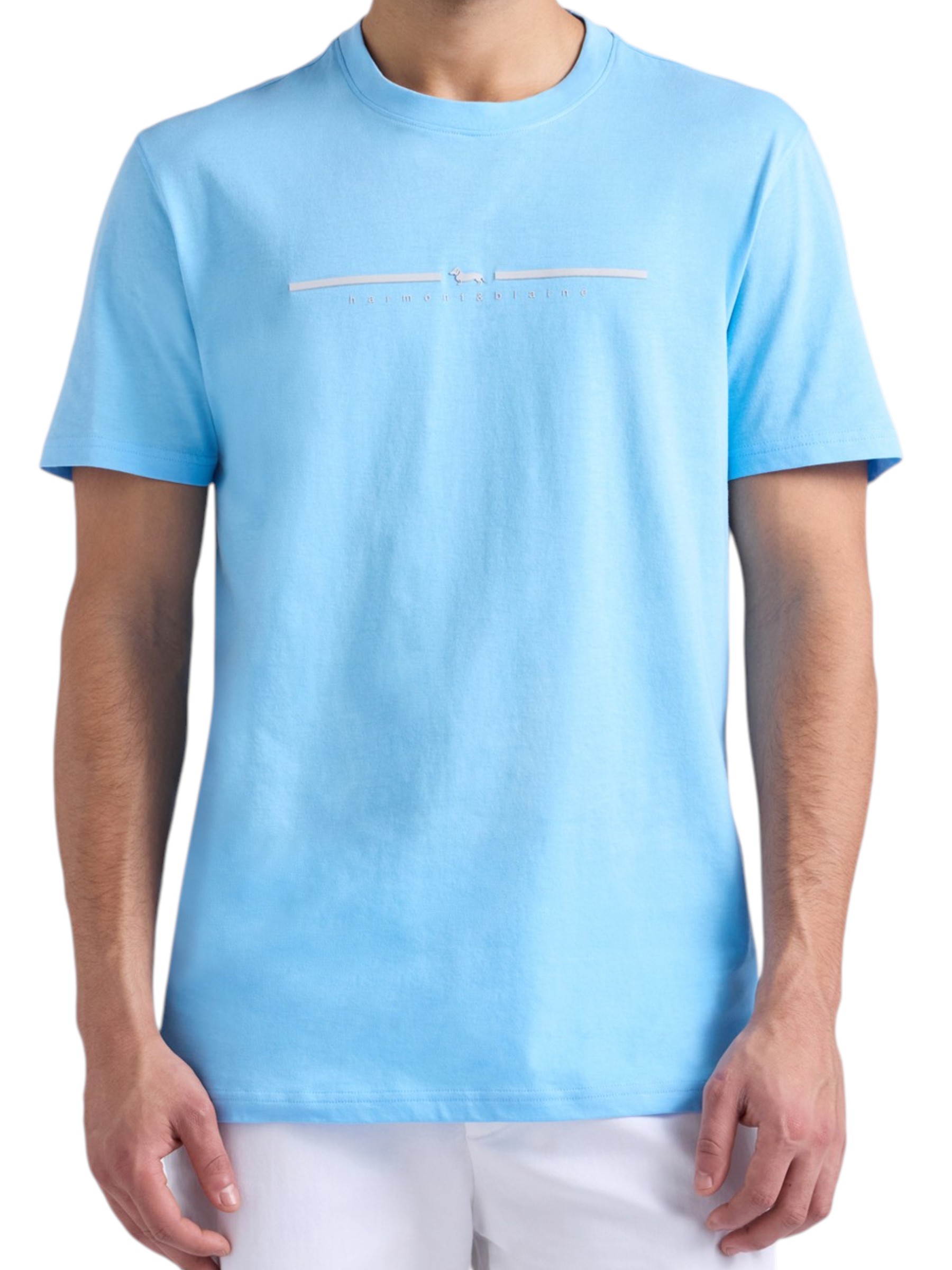 Harmont & Blaine - T-shirt uomo celeste Logo 3D
