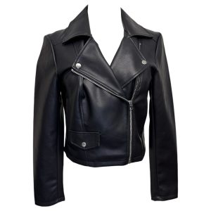 JDY - Chiodo donna in ecopelle nera
