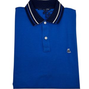 Vela Blu – Polo uomo in filo di Scozia bluette – XL