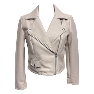 JDY – Chiodo donna in ecopelle beige