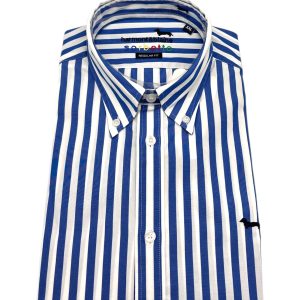 Harmont & Blaine – Camicia regular fit in cotone a righe blu e bianche linea Sorbetto - 3XL
