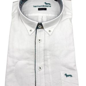 Harmont & Blaine - Camicia regular fit in cotone bianco con fantasia - 3XL