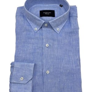 Scervino Street - Camicia in lino azzurro melange