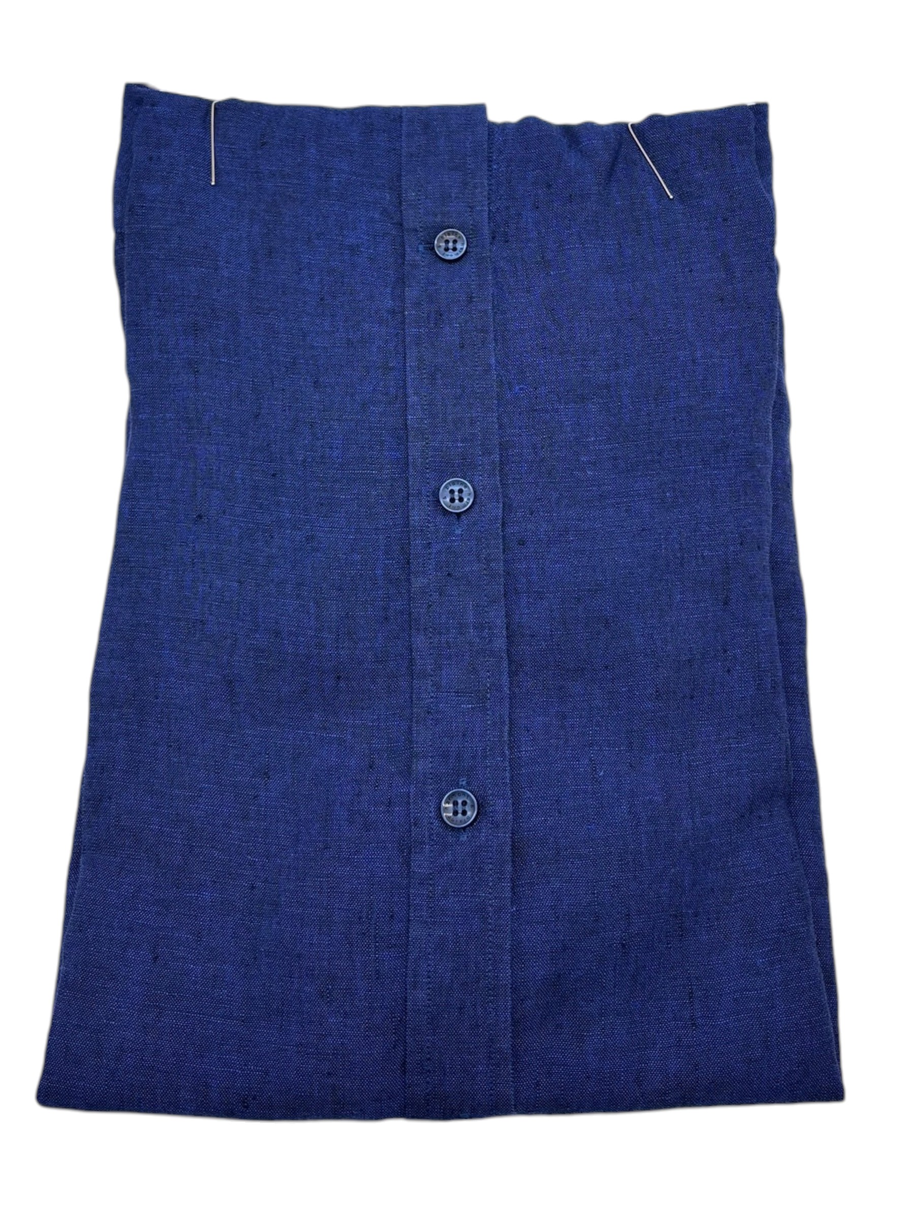 Harmont & Blaine – Camicia regular fit in lino blu profondo melange - immagine 2
