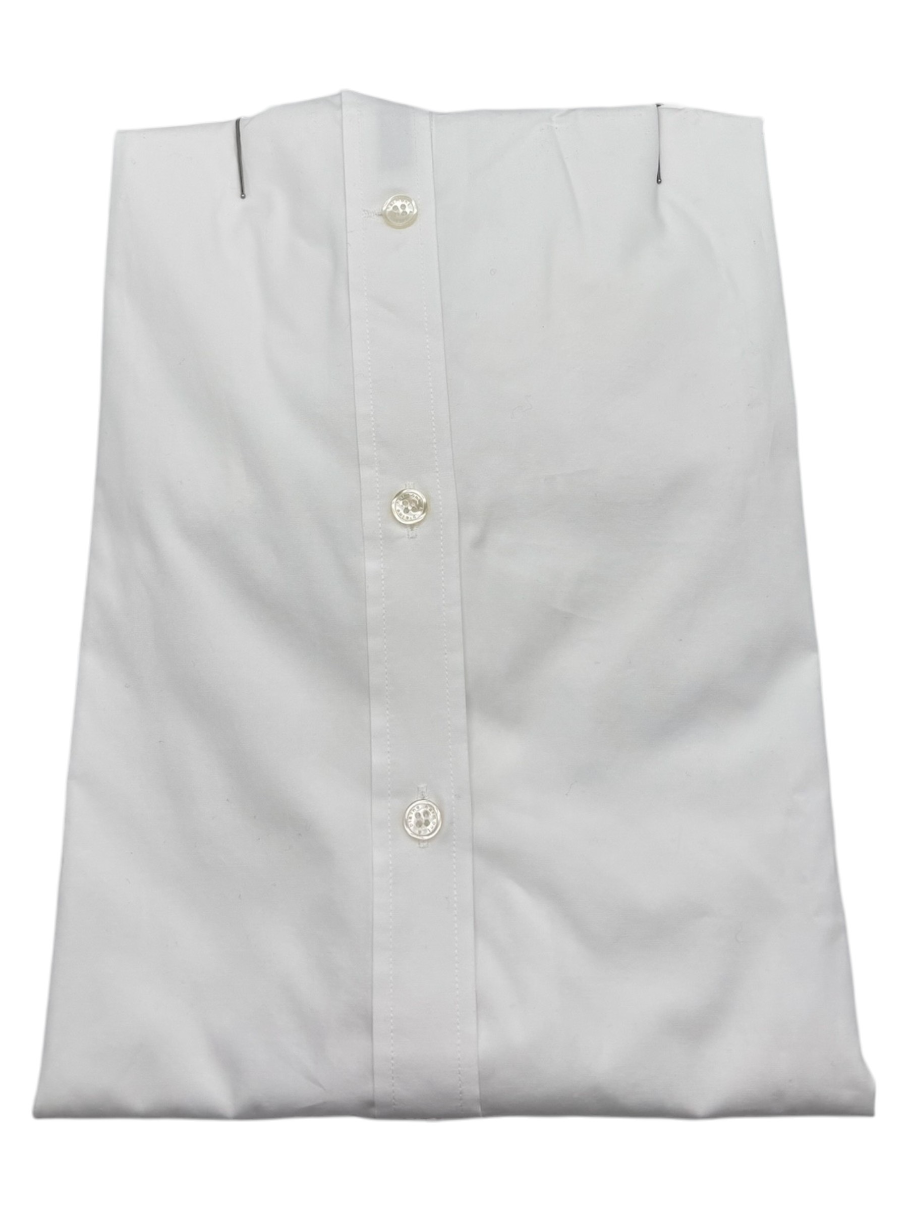 Harmont & Blaine - Camicia narrow fit in cotone bianco con polsini in celeste - immagine 2