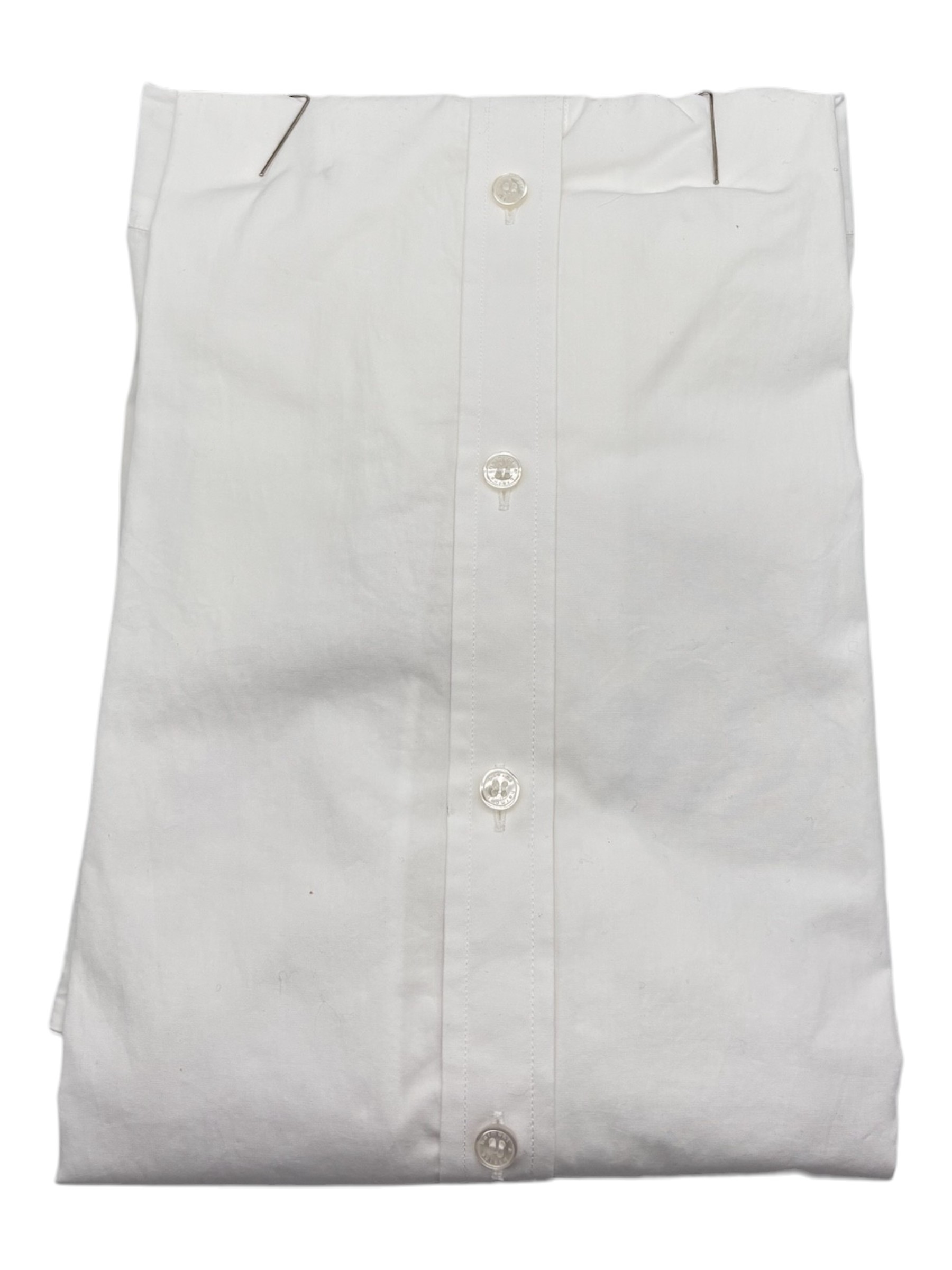 Harmont & Blaine – Camicia regular fit in cotone bianco con polsini in celeste - immagine 2