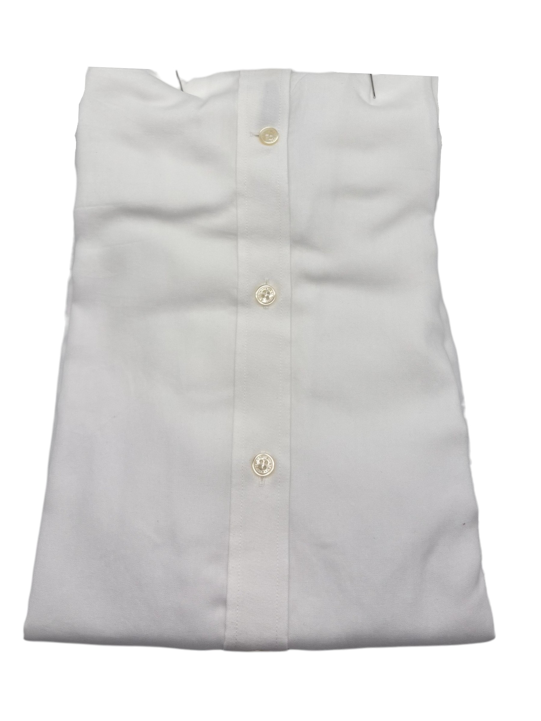 Harmont & Blaine – Camicia narrow fit in cotone bianco con polsini blu denim - immagine 2
