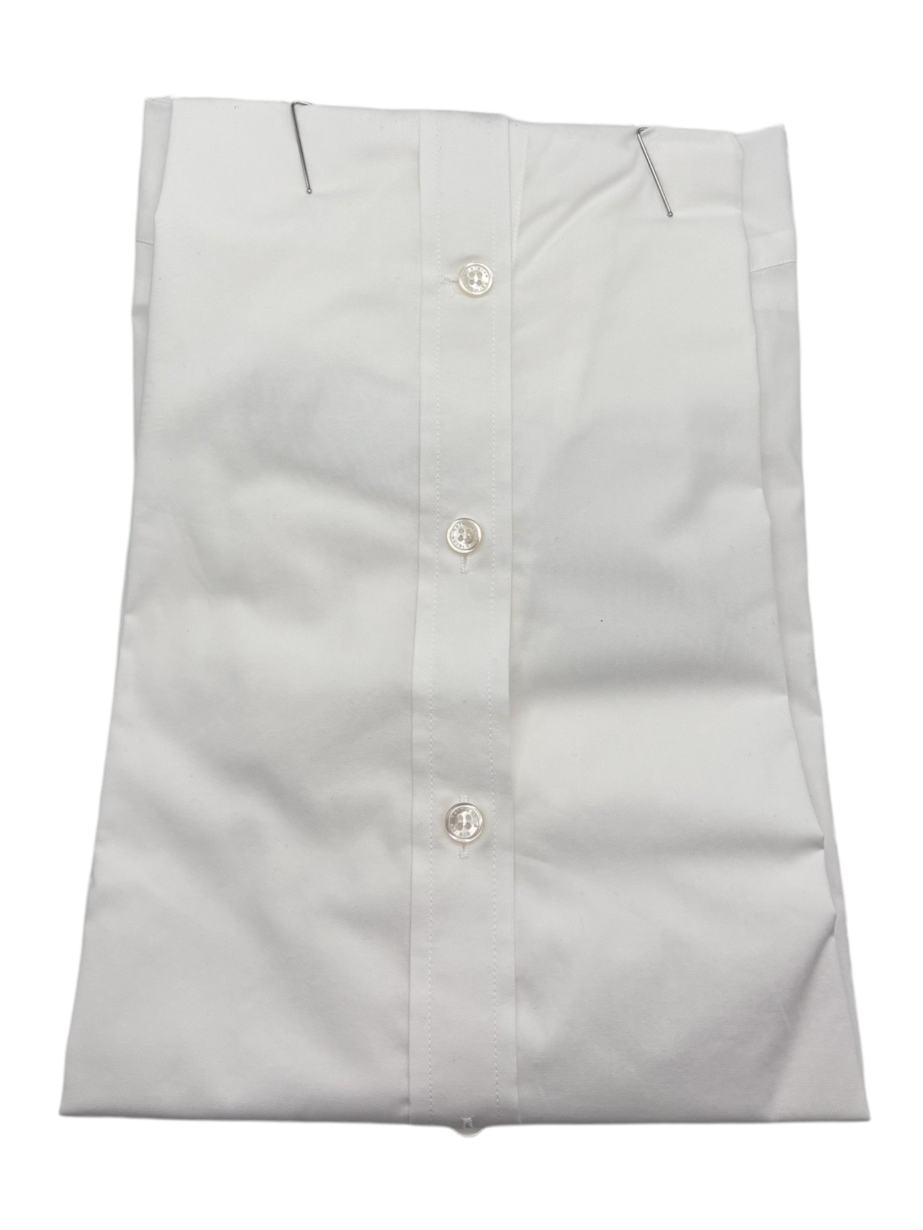 Harmont & Blaine – Camicia narrow fit in cotone bianco con polsini in celeste - immagine 2