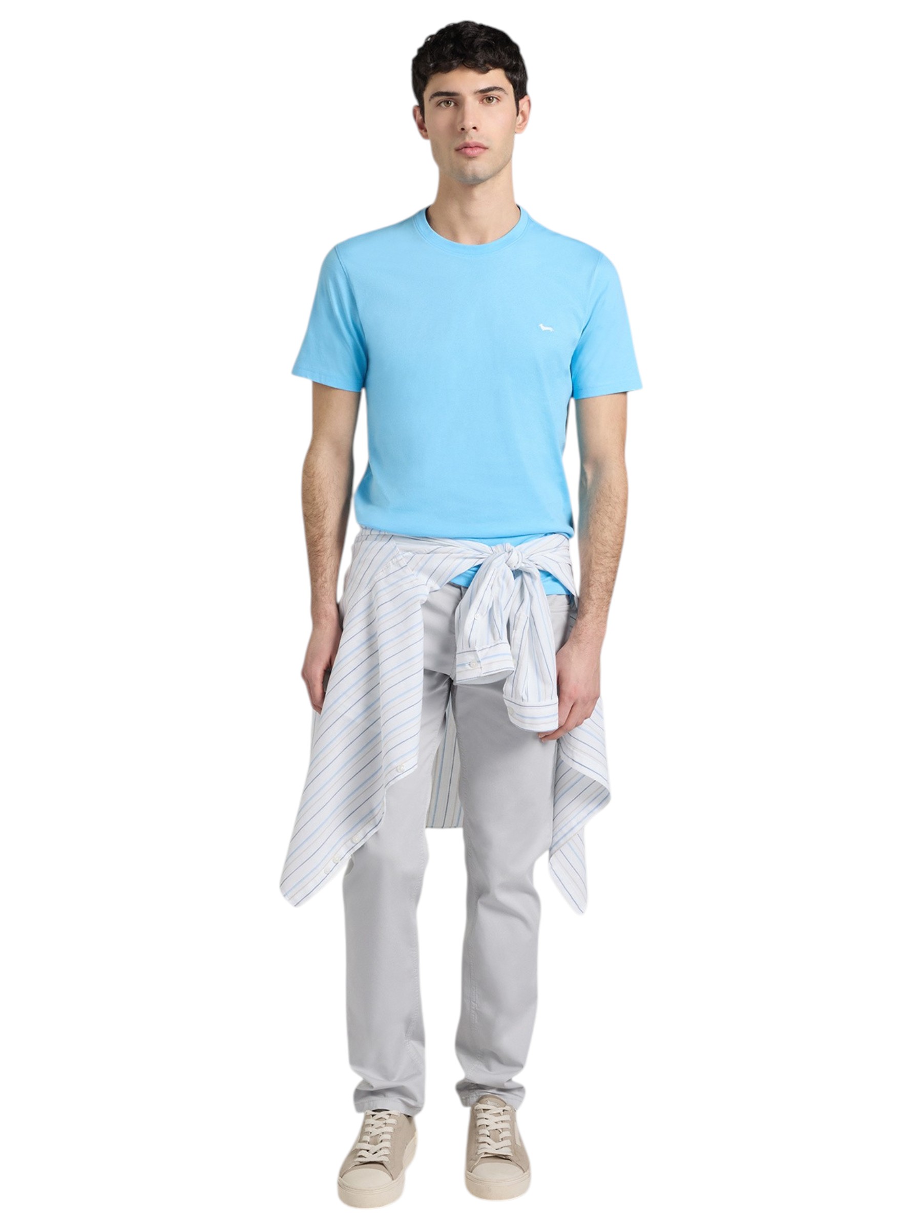 Harmont & Blaine - T-shirt Narrow Fit uomo celeste - immagine 3
