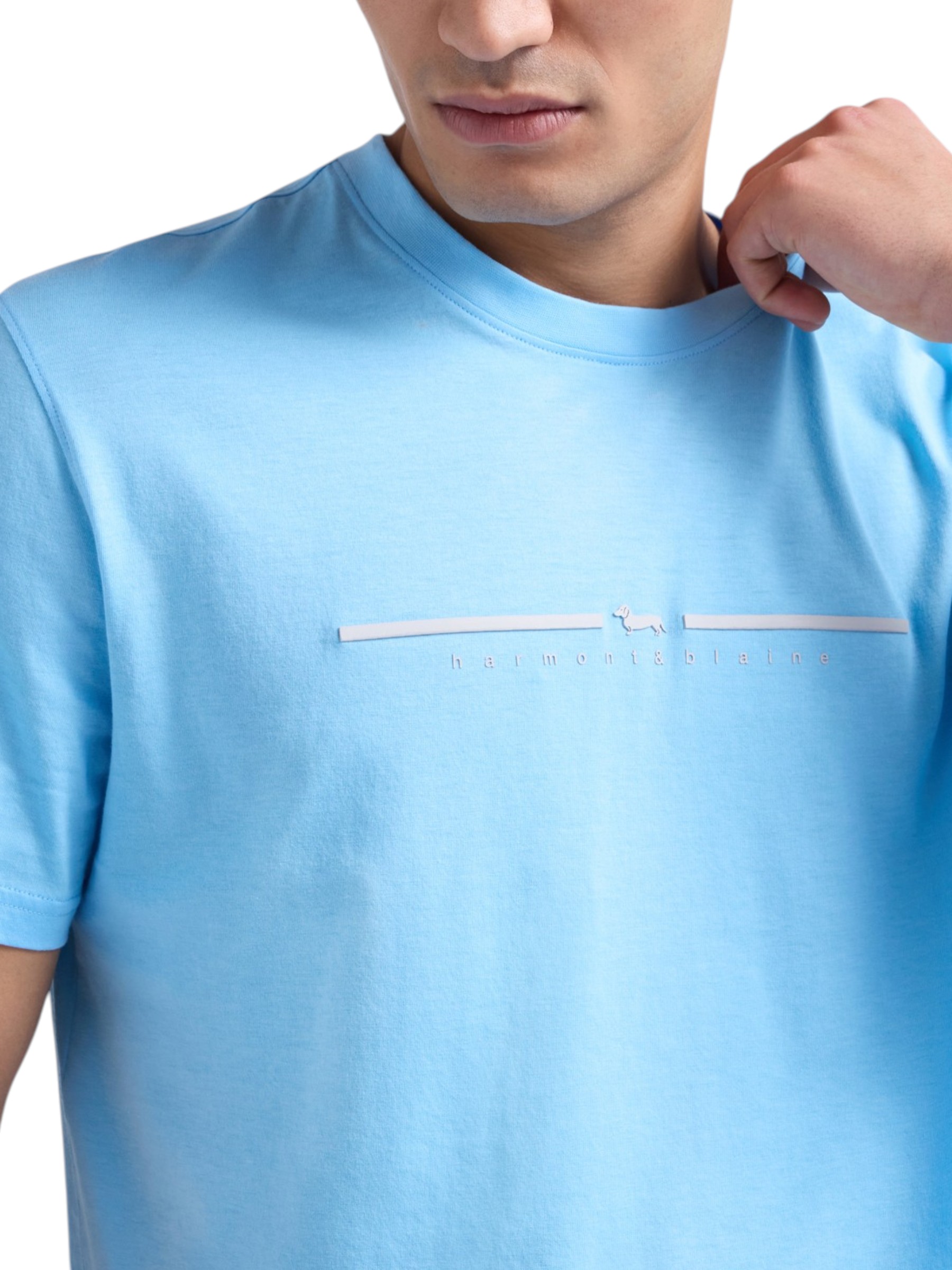 Harmont & Blaine - T-shirt uomo celeste Logo 3D - immagine 4